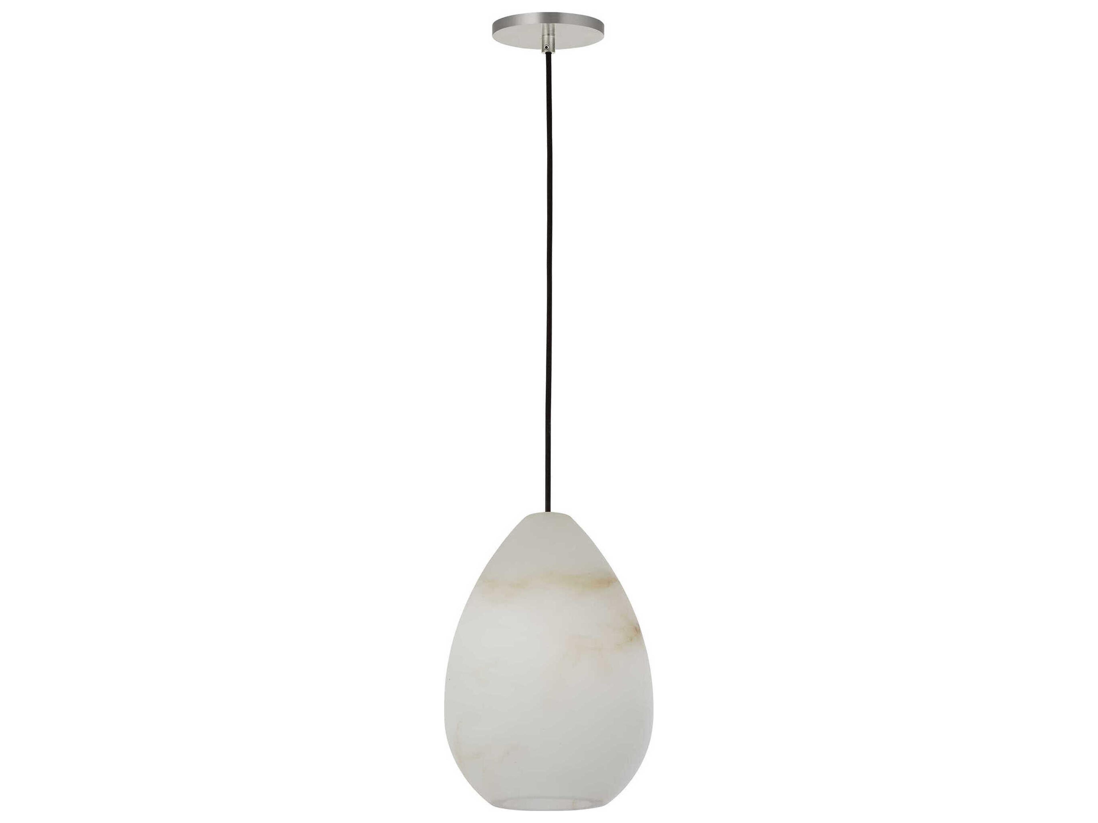 Visual Comfort Modern Alina 1-Light Polished Nickel White Mini Pendant