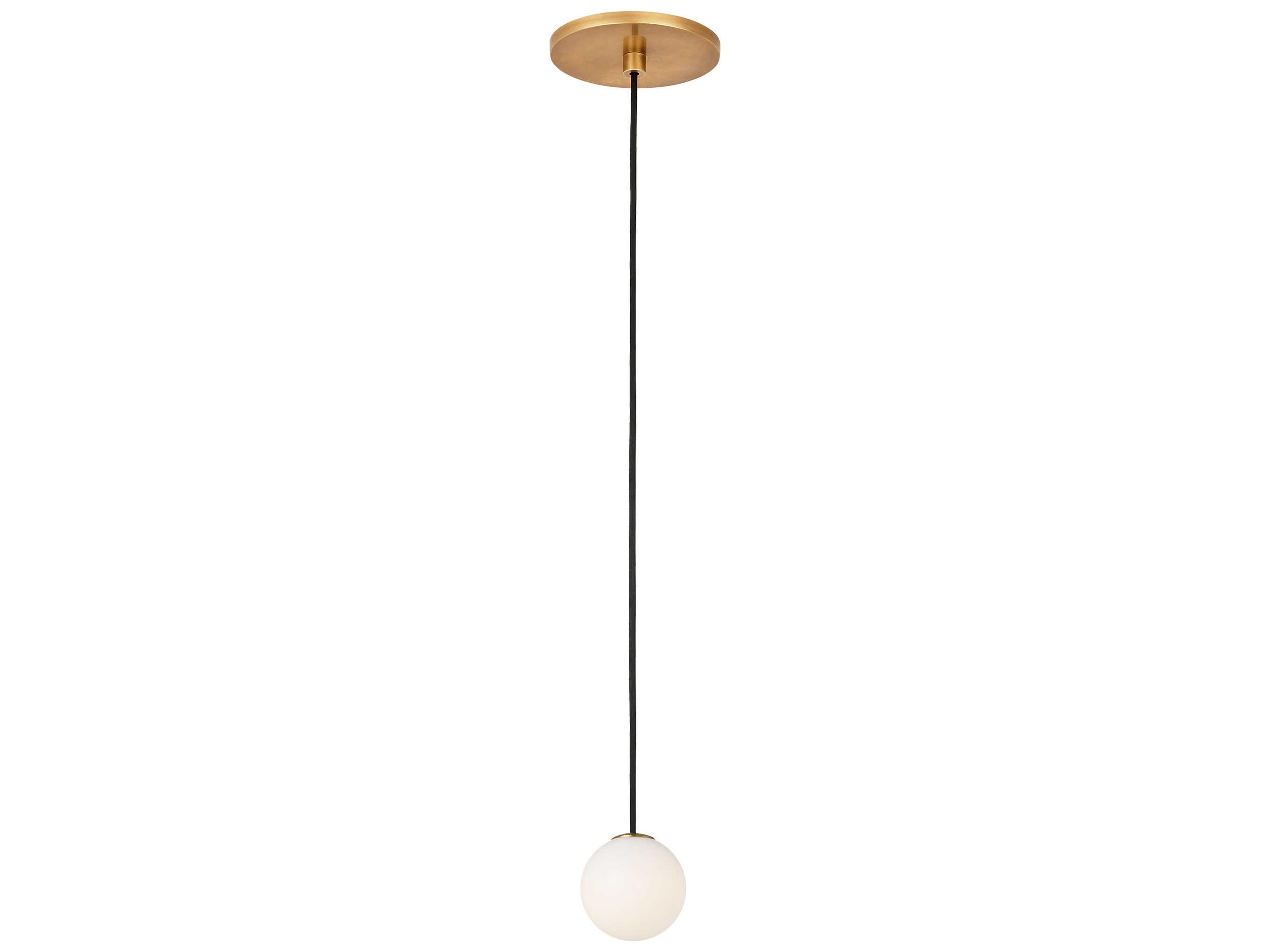 Visual Comfort Modern Orbet 1-Light Hand Rubbed Antique Brass Globe Mini Pendant