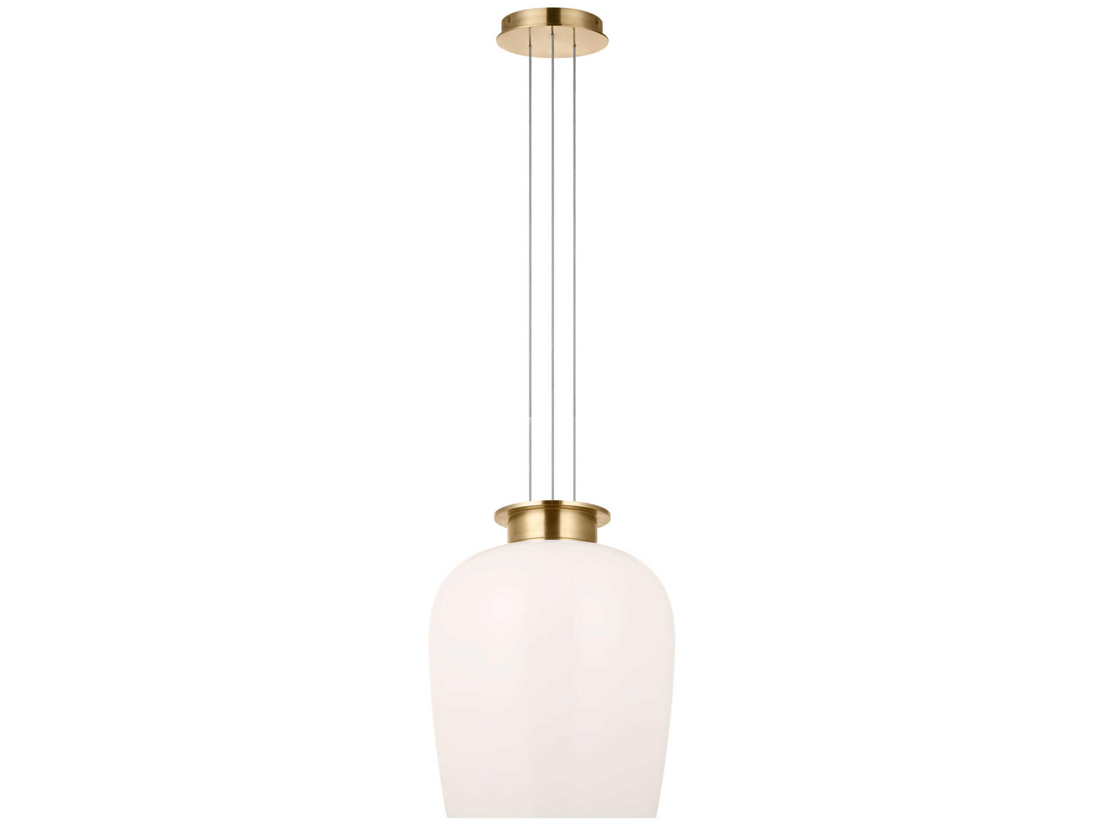 Visual Comfort Modern Vetro 1-Light Hand Rubbed Antique Brass Pendant