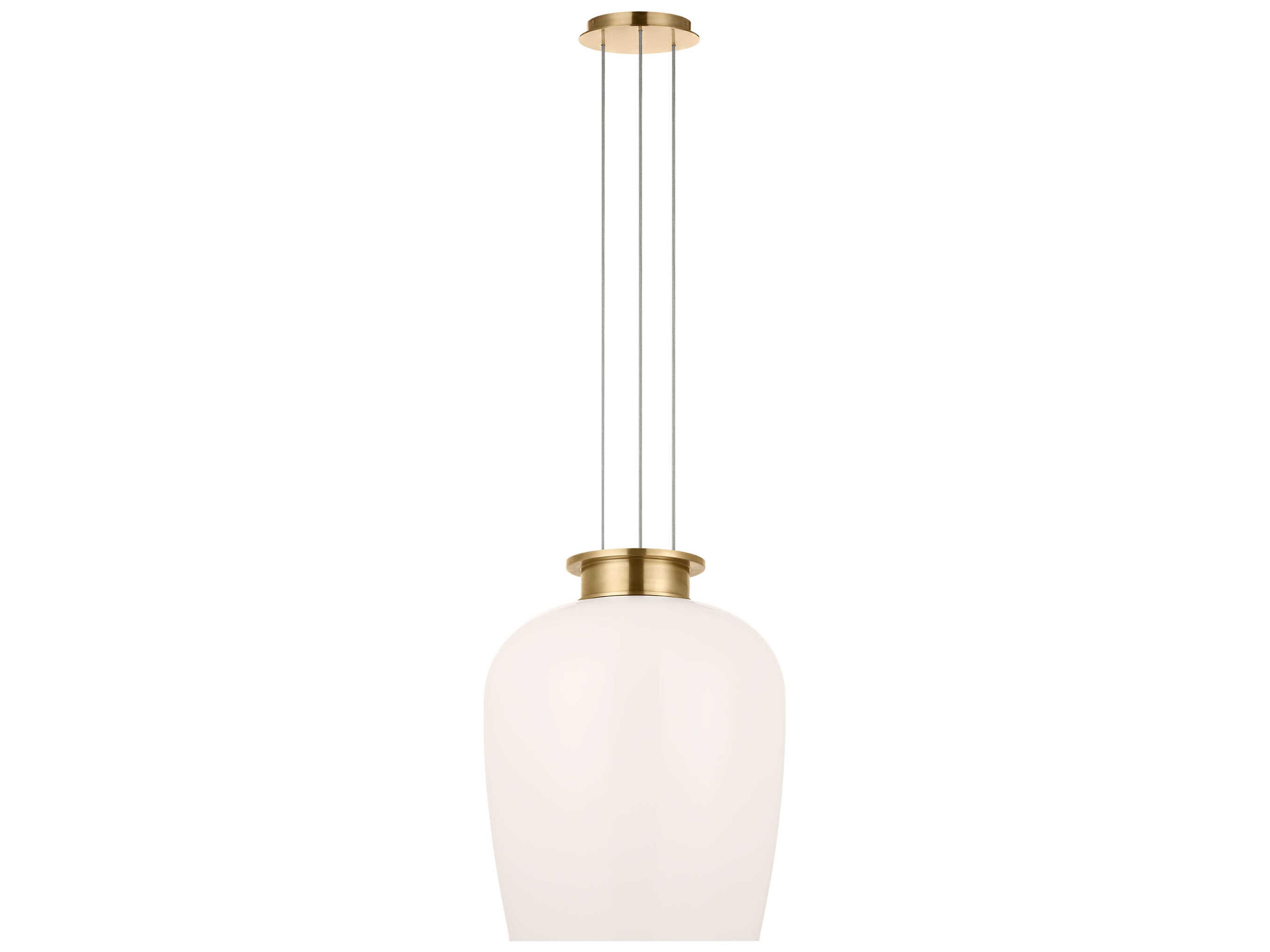 Visual Comfort Modern Vetro 1-Light Hand Rubbed Antique Brass Pendant