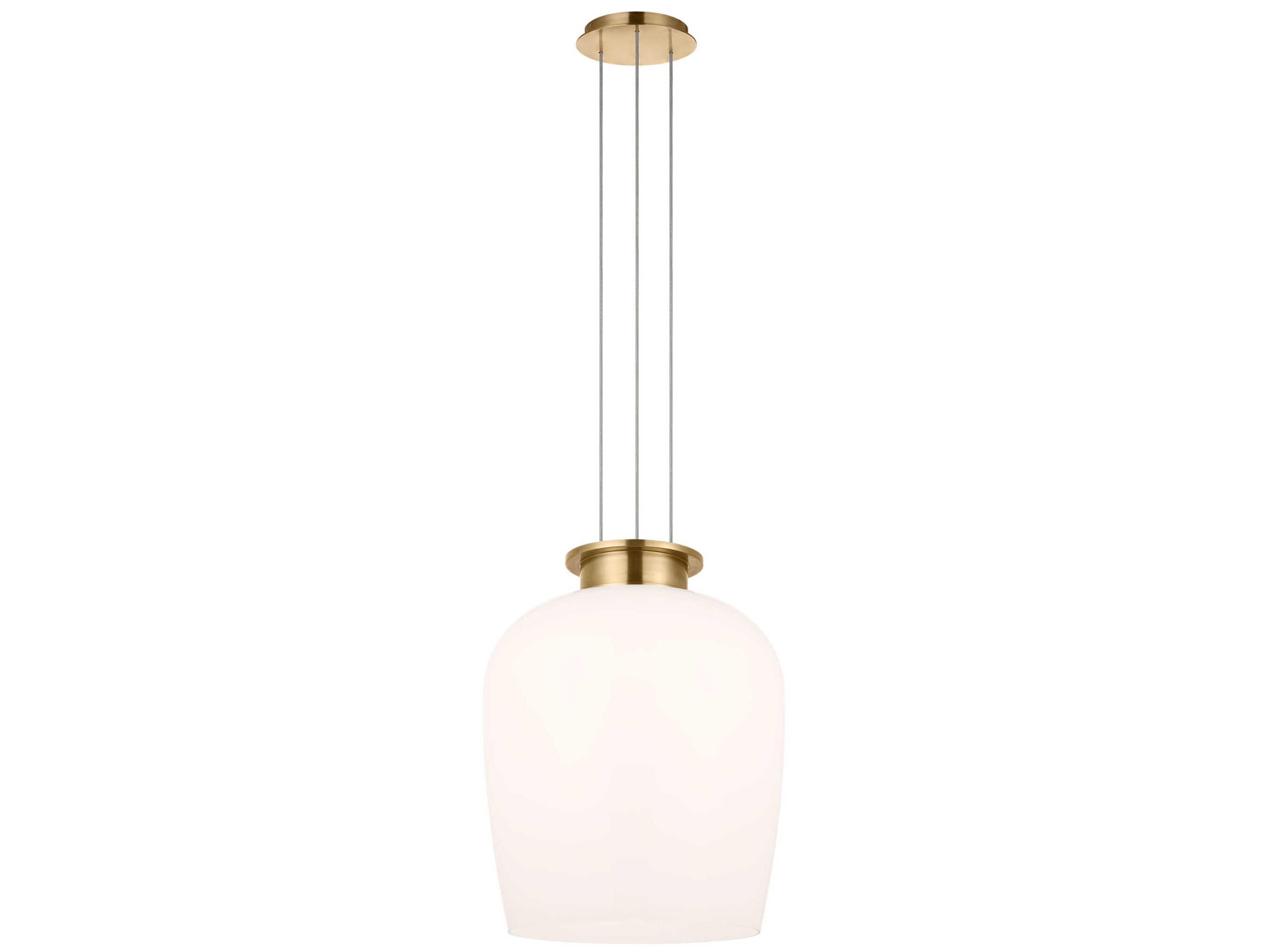 Visual Comfort Modern Vetro 1-Light Hand Rubbed Antique Brass Pendant