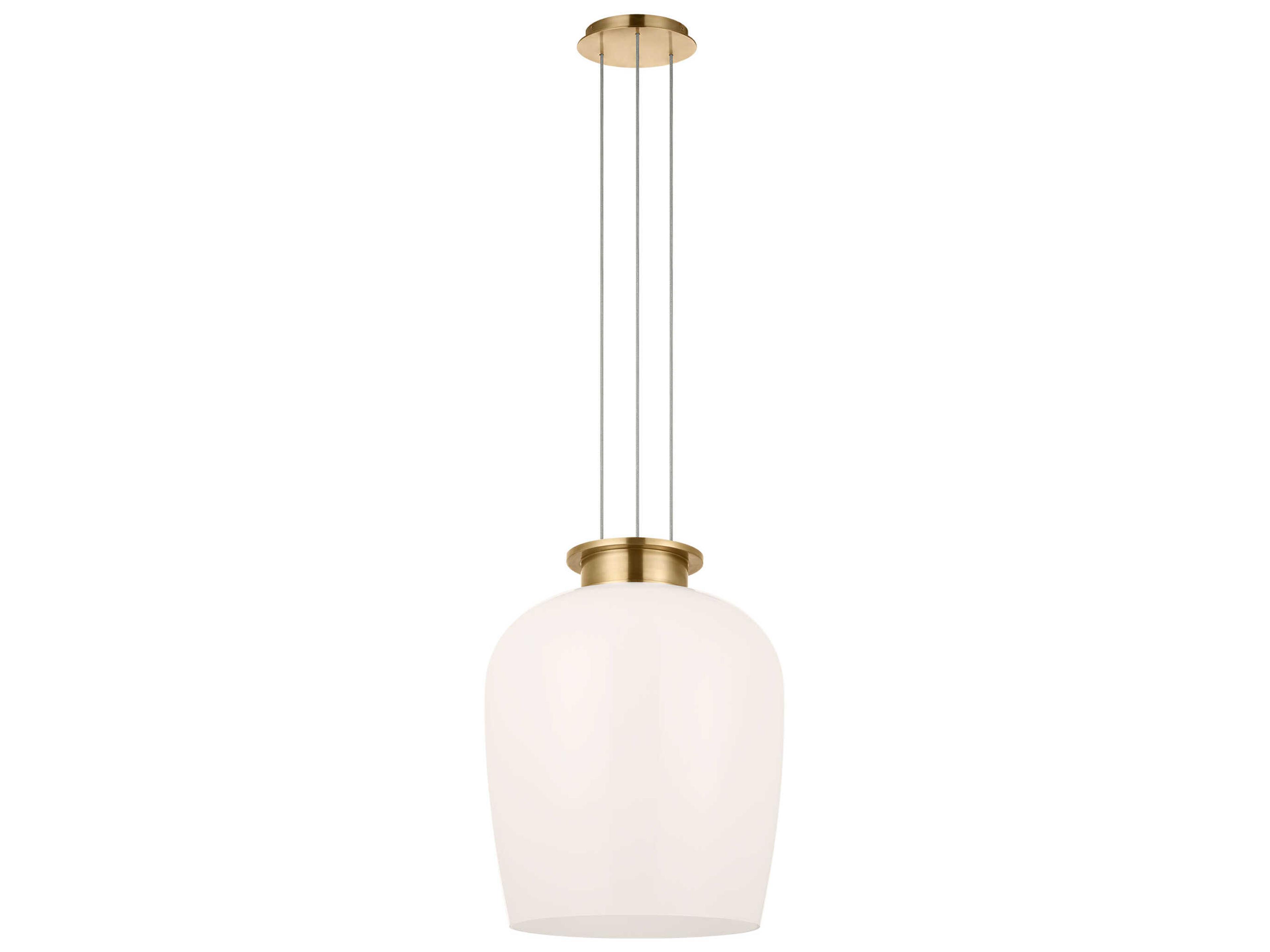 Visual Comfort Modern Vetro 1-Light Hand Rubbed Antique Brass Pendant