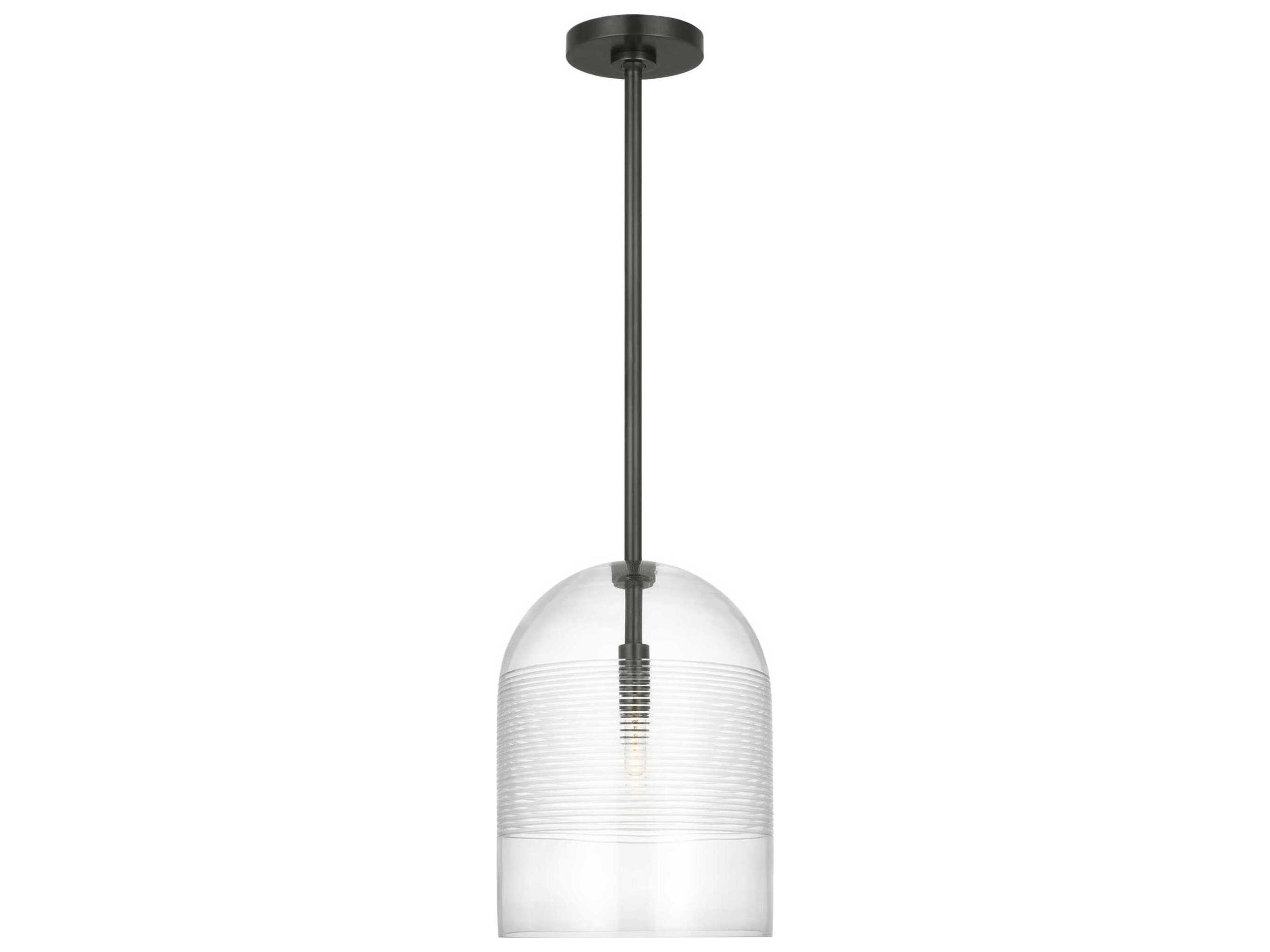 Visual Comfort Modern Leano 1-Light Bronze Mini Pendant
