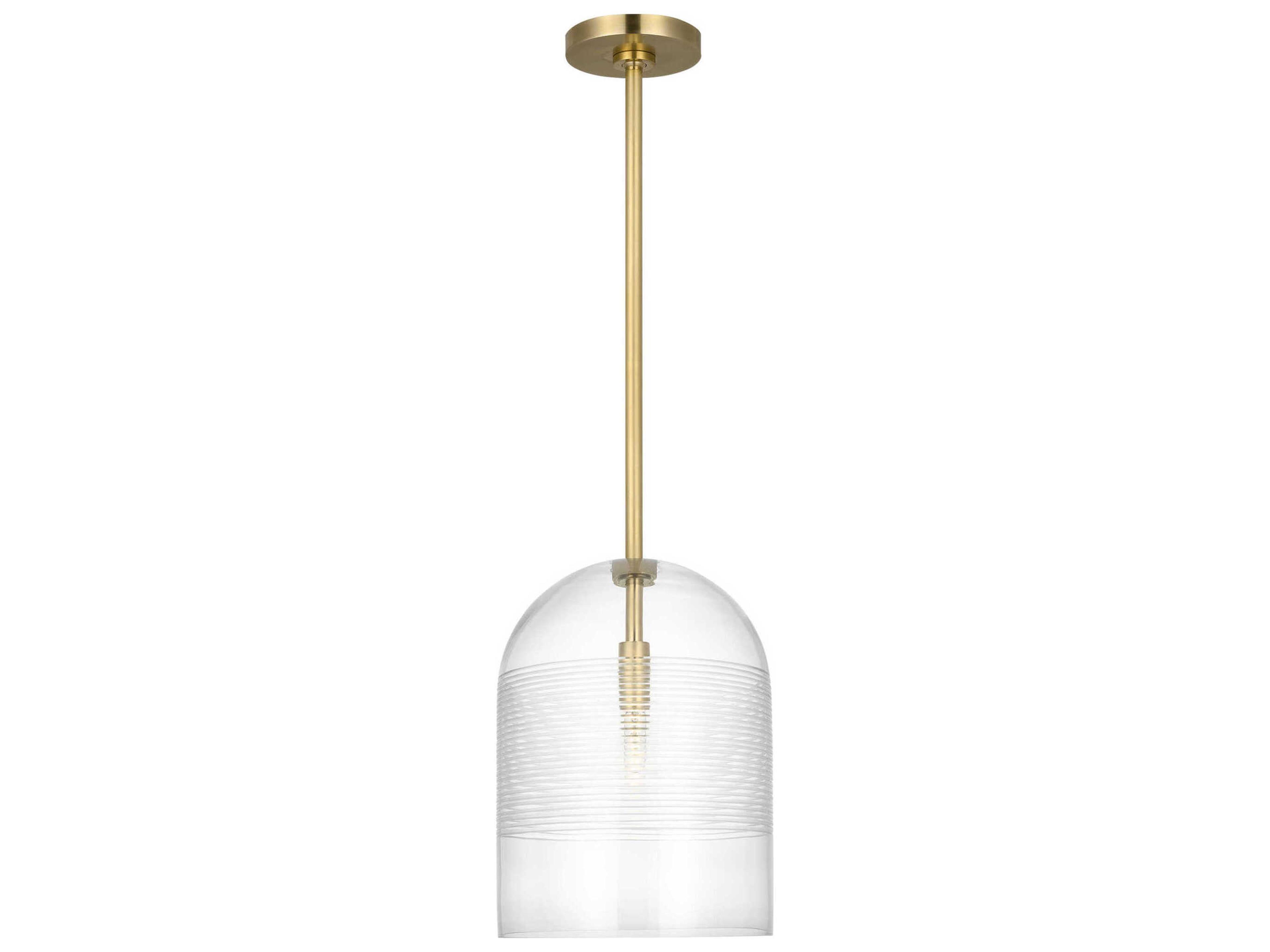 Visual Comfort Modern Leano 1-Light Brass Mini Pendant
