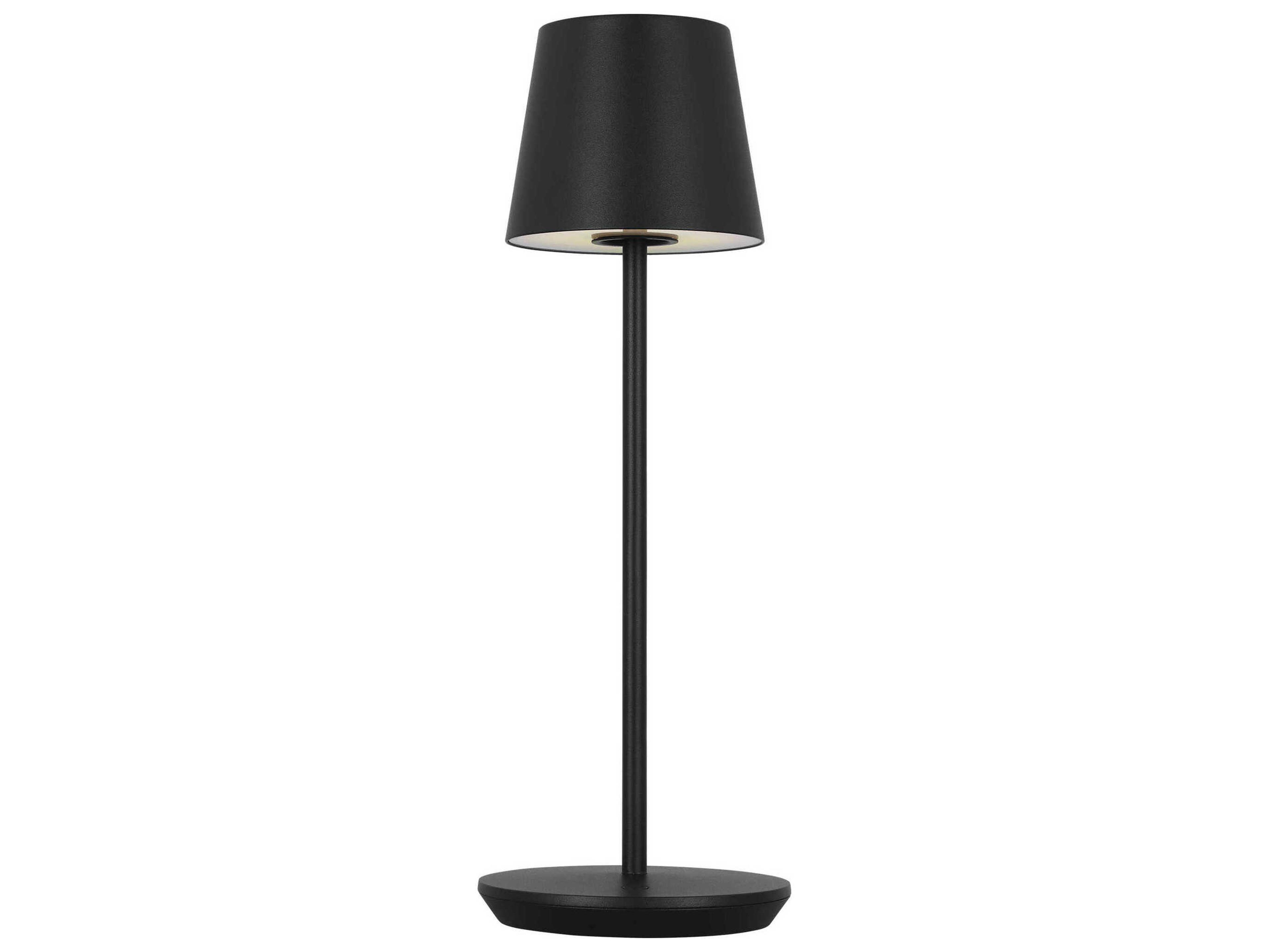 Visual Comfort Modern Nevis Black Table Lamp