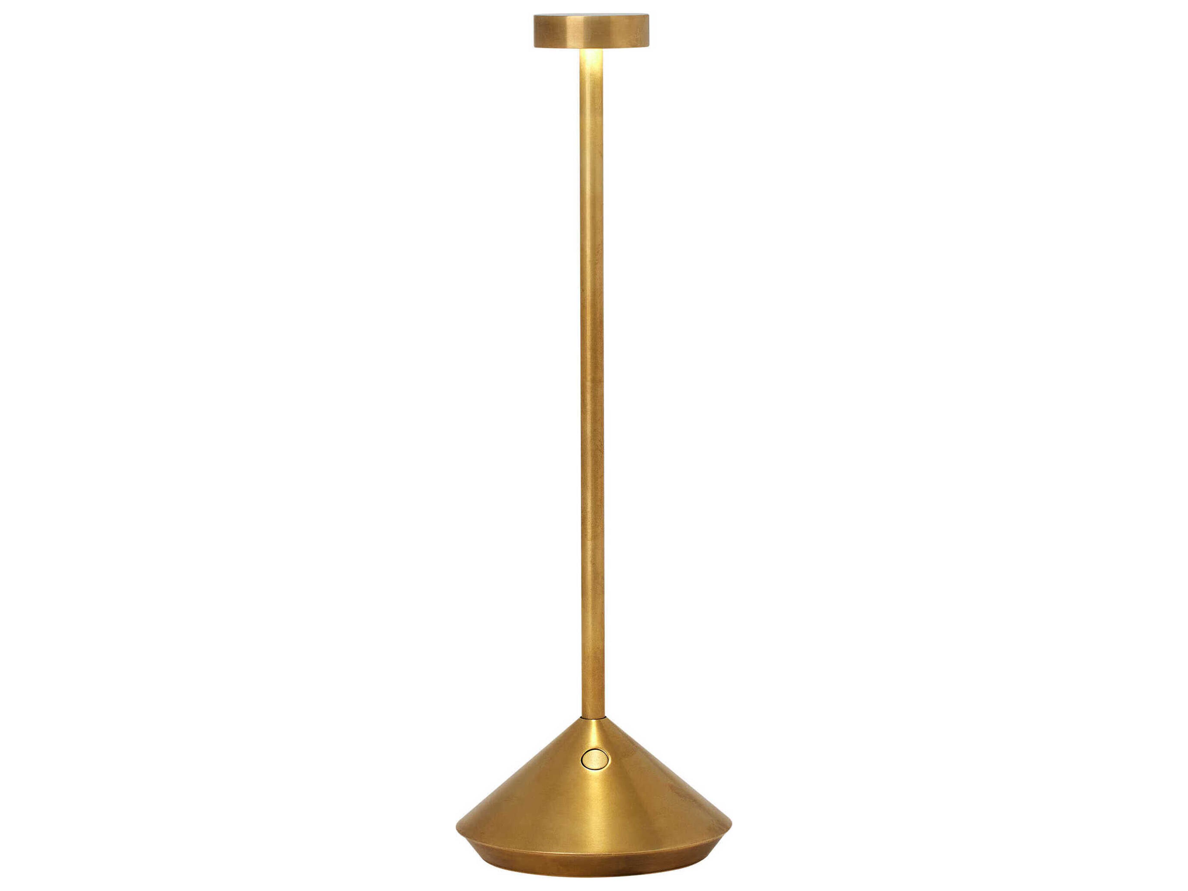 Moneta Rechargeable Table Lamp in Natural Brass