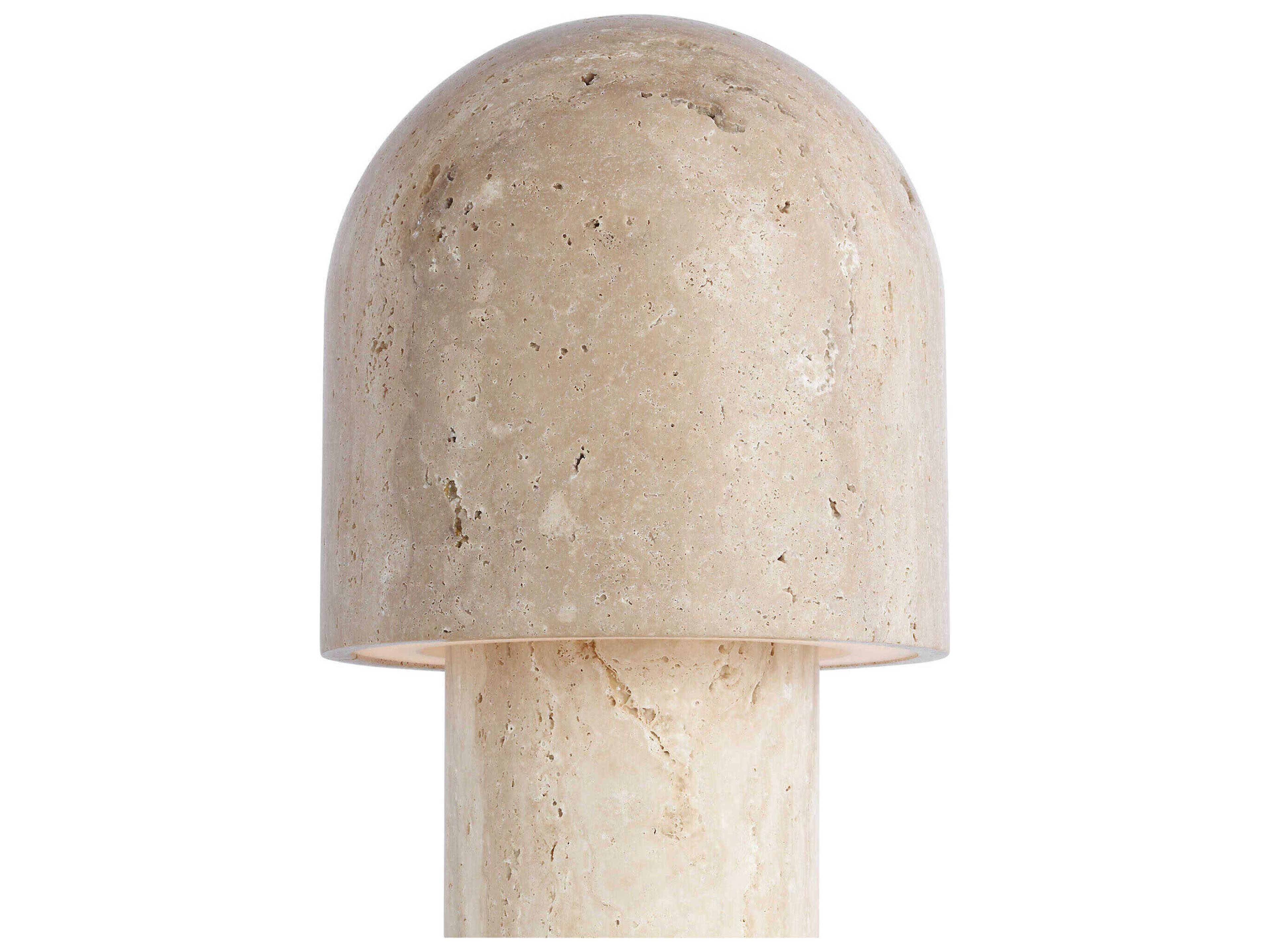 Visual Comfort Modern Kennett Natural Travertine Off White Table Lamp