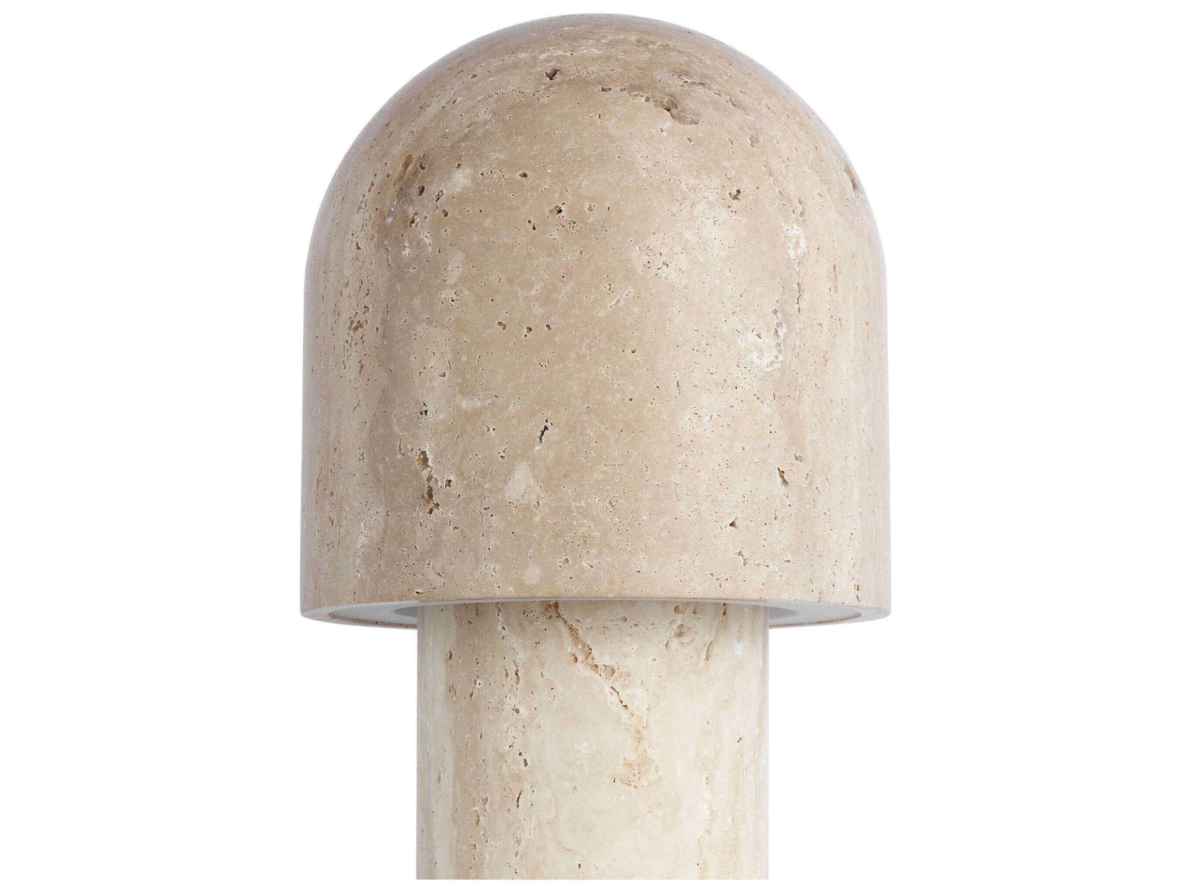 Visual Comfort Modern Kennett Natural Travertine Off White Table Lamp