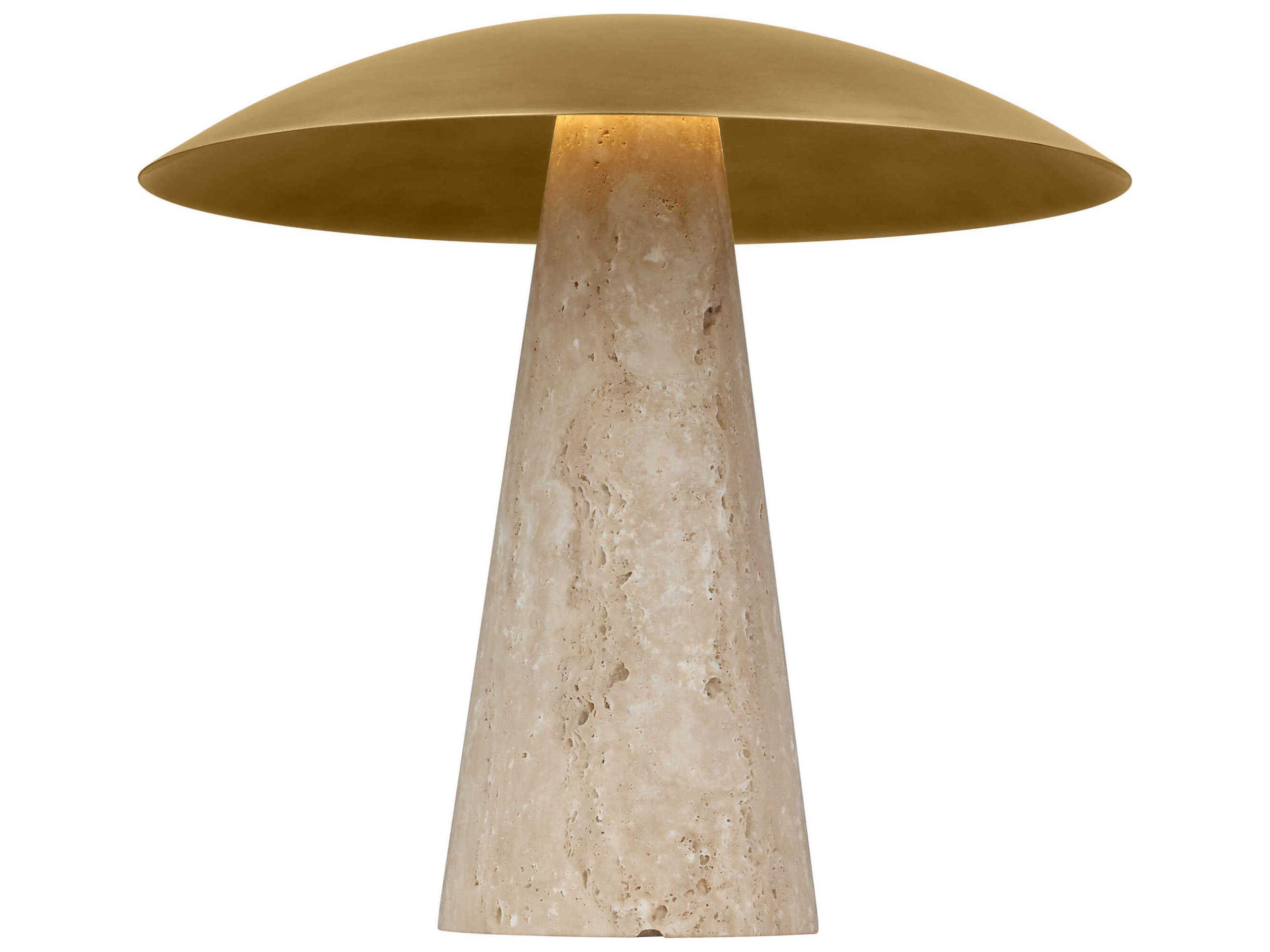 Visual Comfort Modern Aegis Natural Brass natural Travertine Table Lamp
