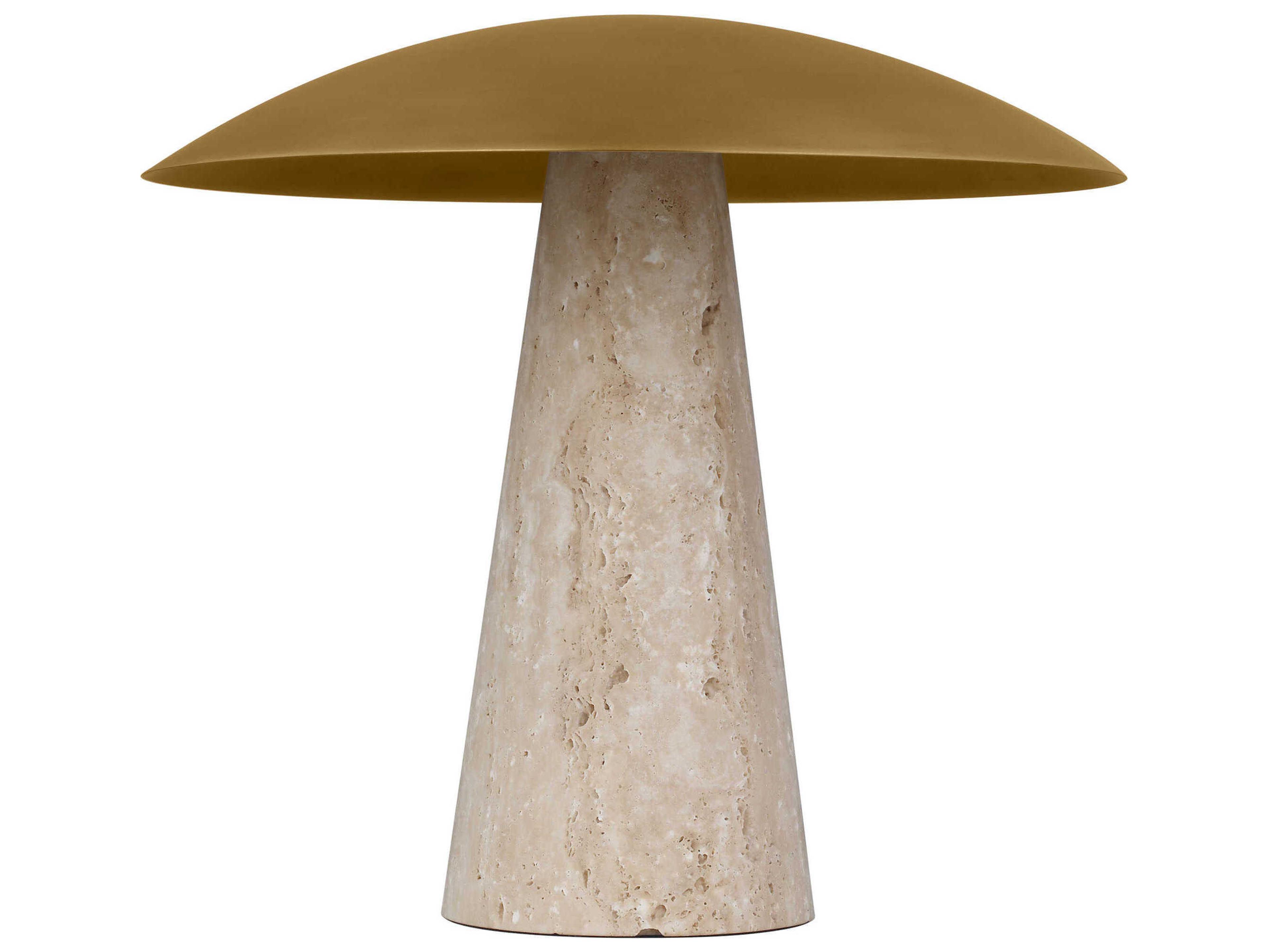 Visual Comfort Modern Aegis Natural Brass natural Travertine Table Lamp