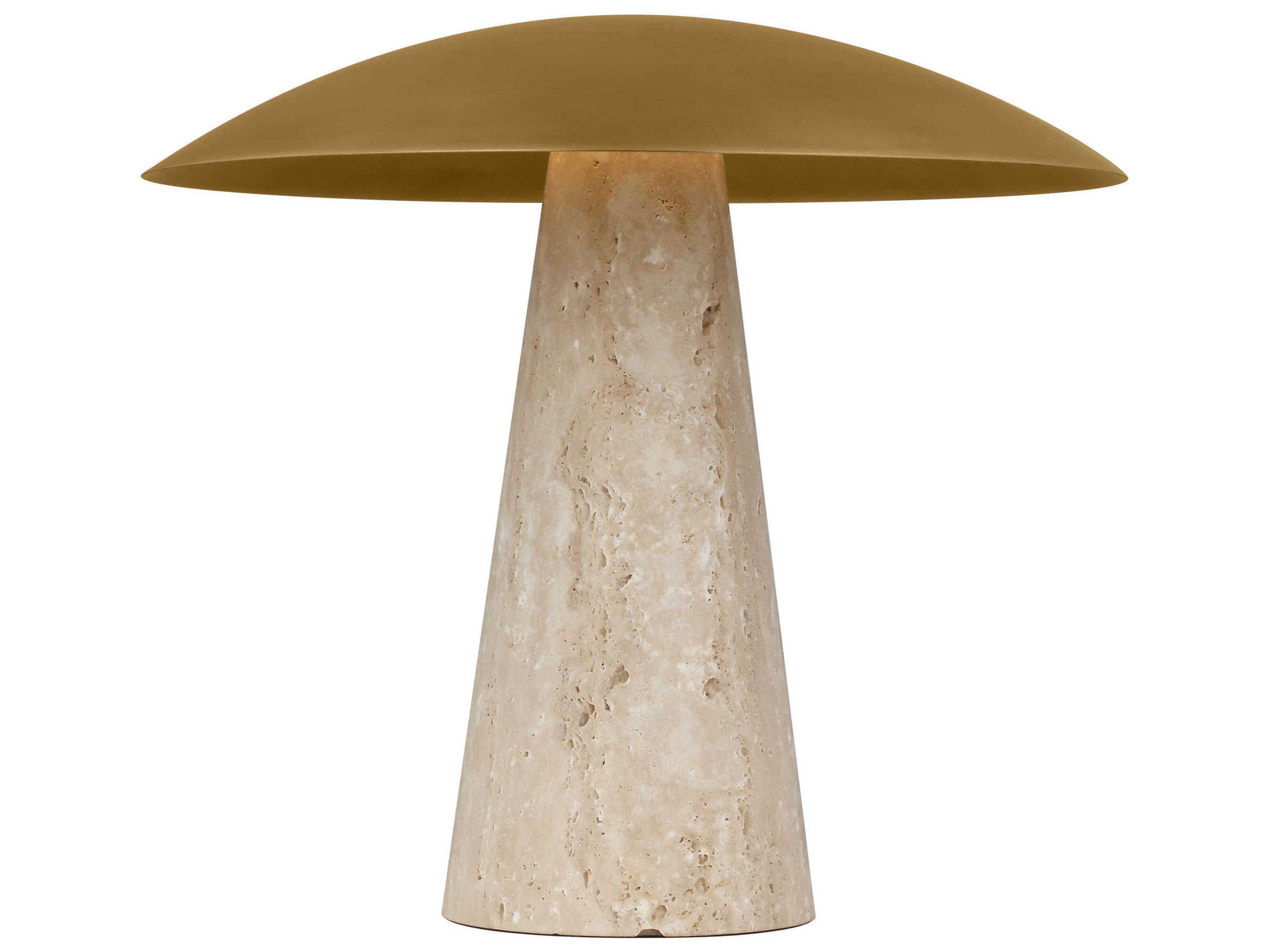 Visual Comfort Modern Aegis Natural Brass natural Travertine Table Lamp