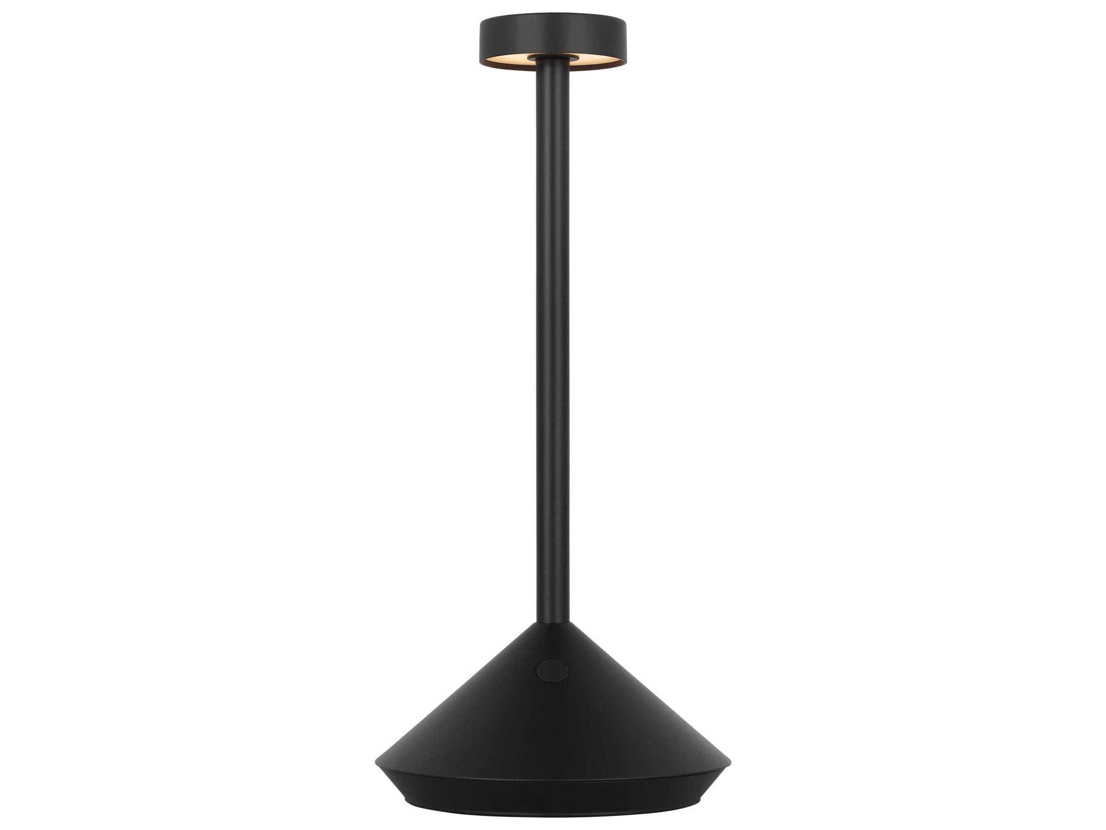 Moneta Rechargeable Table Lamp Black Accent
