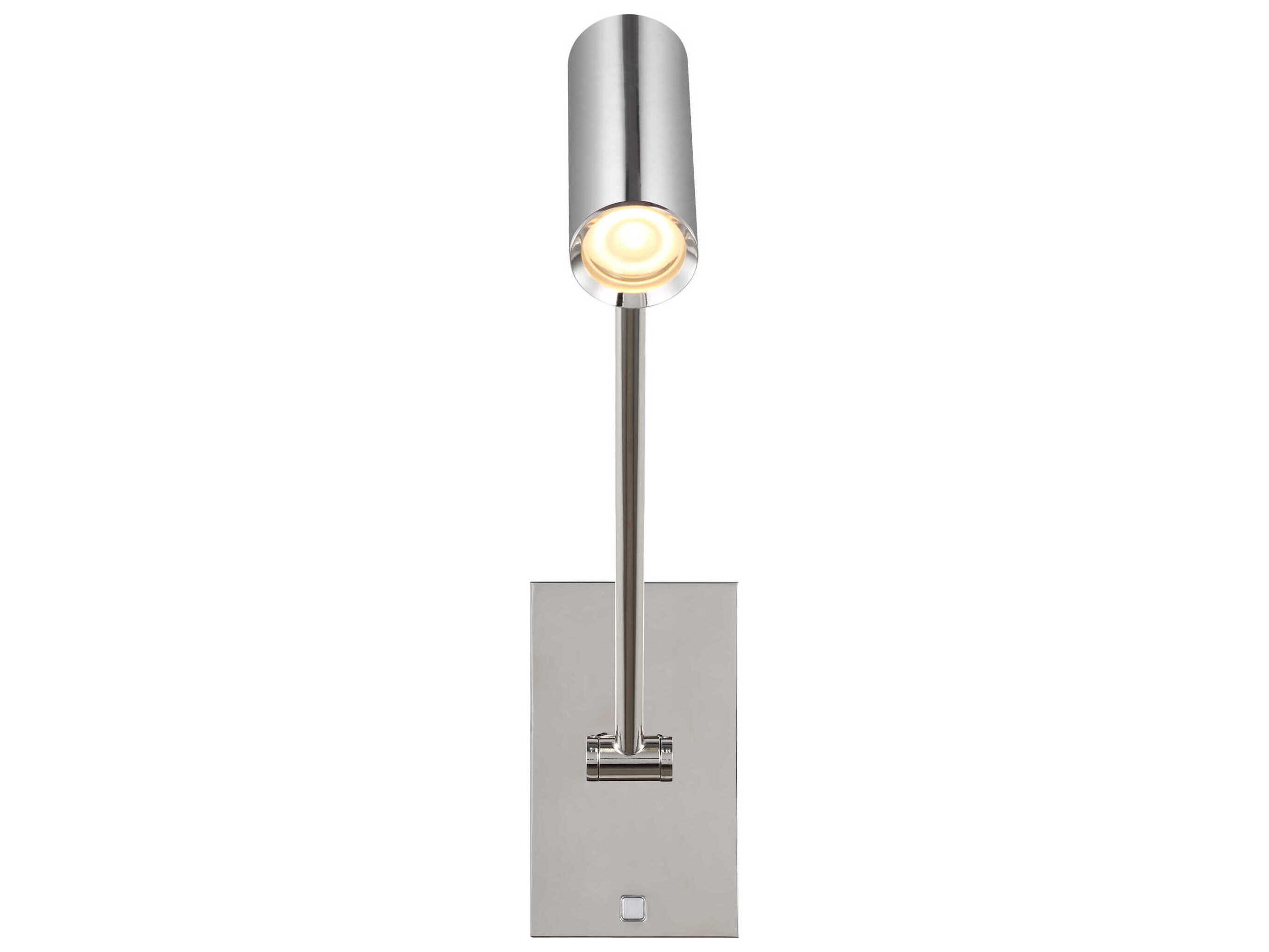 Visual Comfort Modern Ponte 1-Light Polished Nickel Silver Swing Wall Sconce