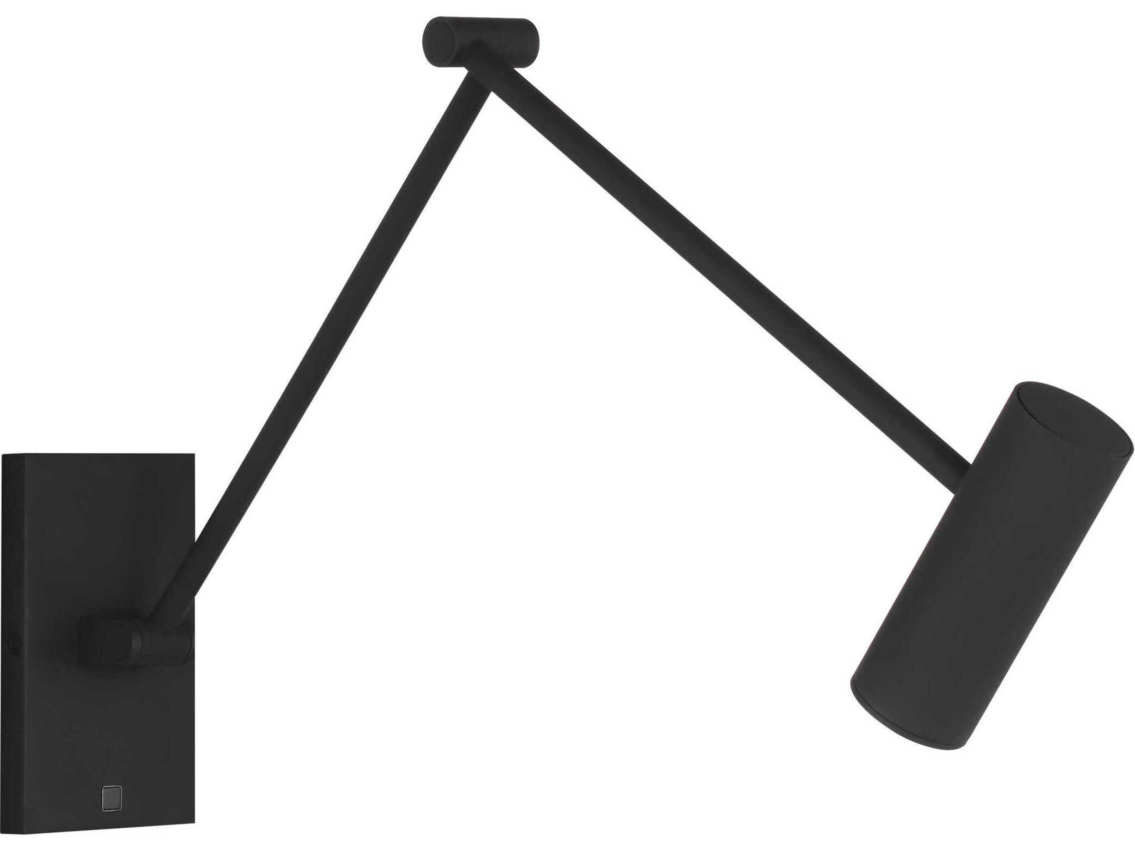 Visual Comfort Modern Ponte 1-Light Nightshade Black Swing Wall Sconce