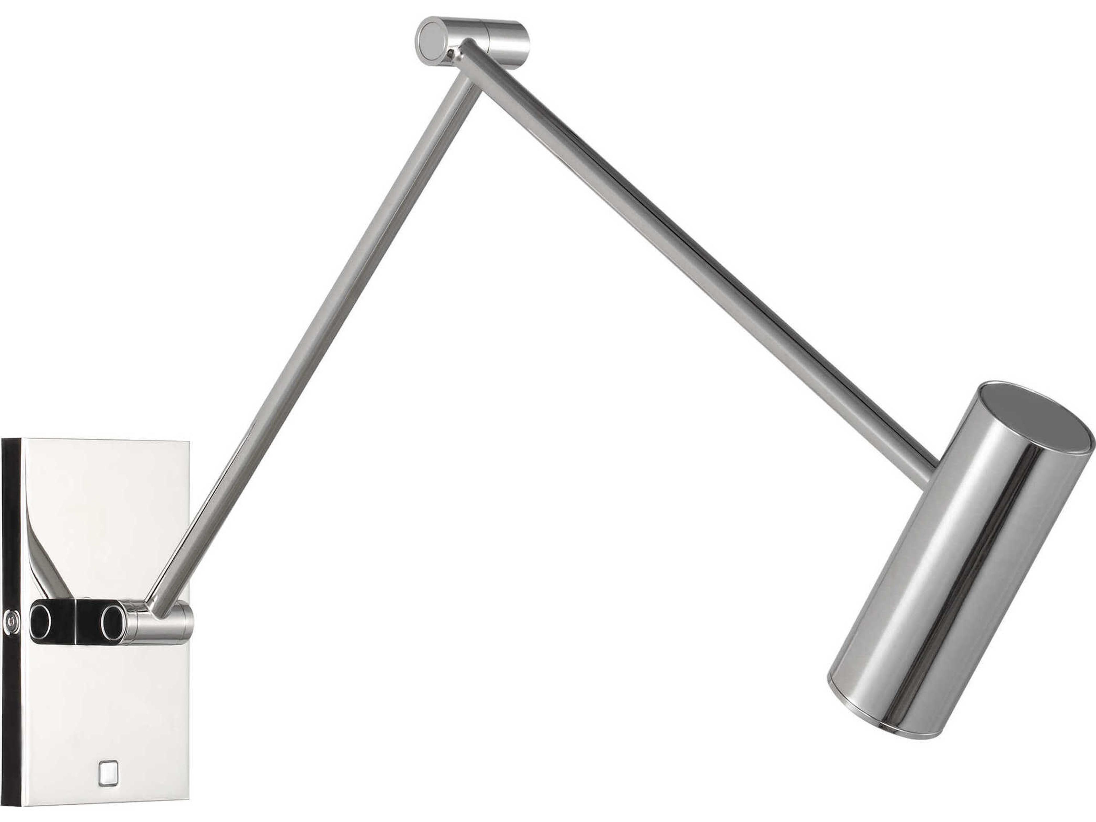 Visual Comfort Modern Ponte 1-Light Polished Nickel Silver Swing Wall Sconce