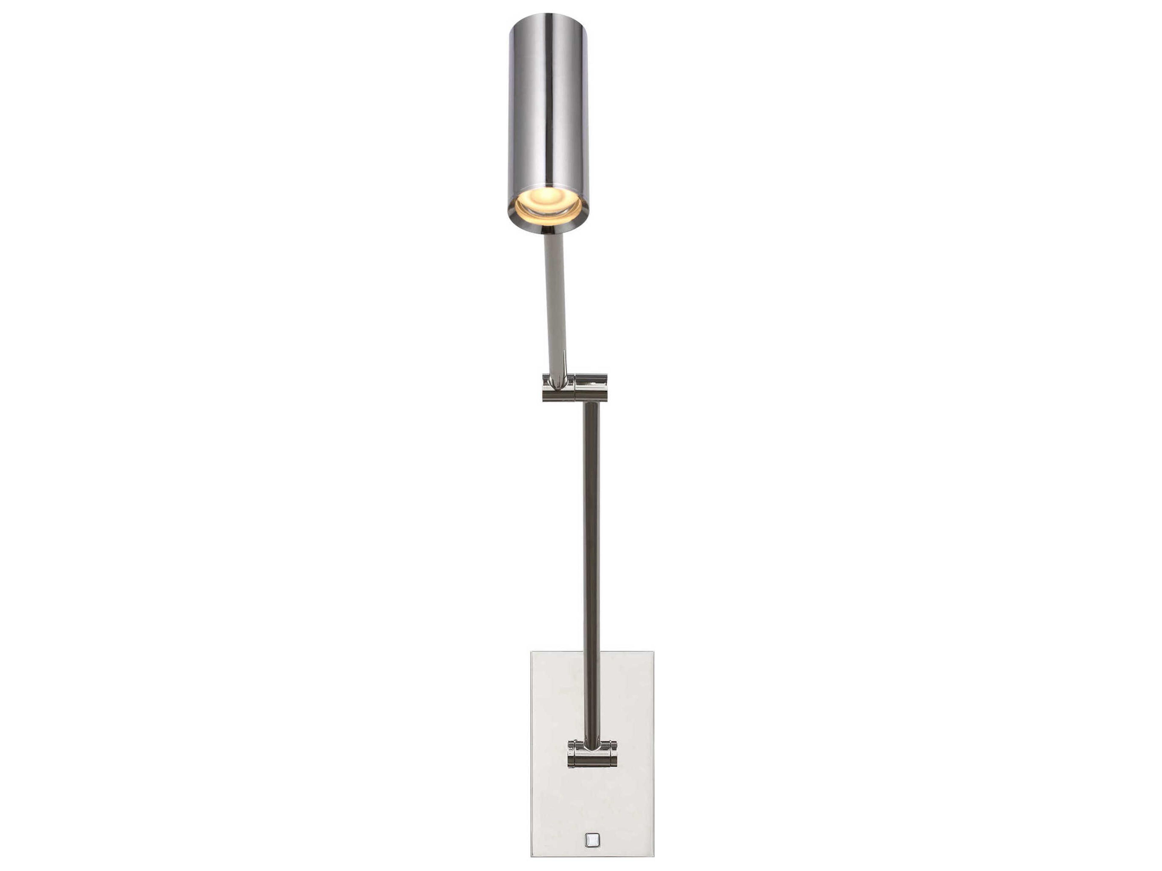 Visual Comfort Modern Ponte 1-Light Polished Nickel Silver Swing Wall Sconce