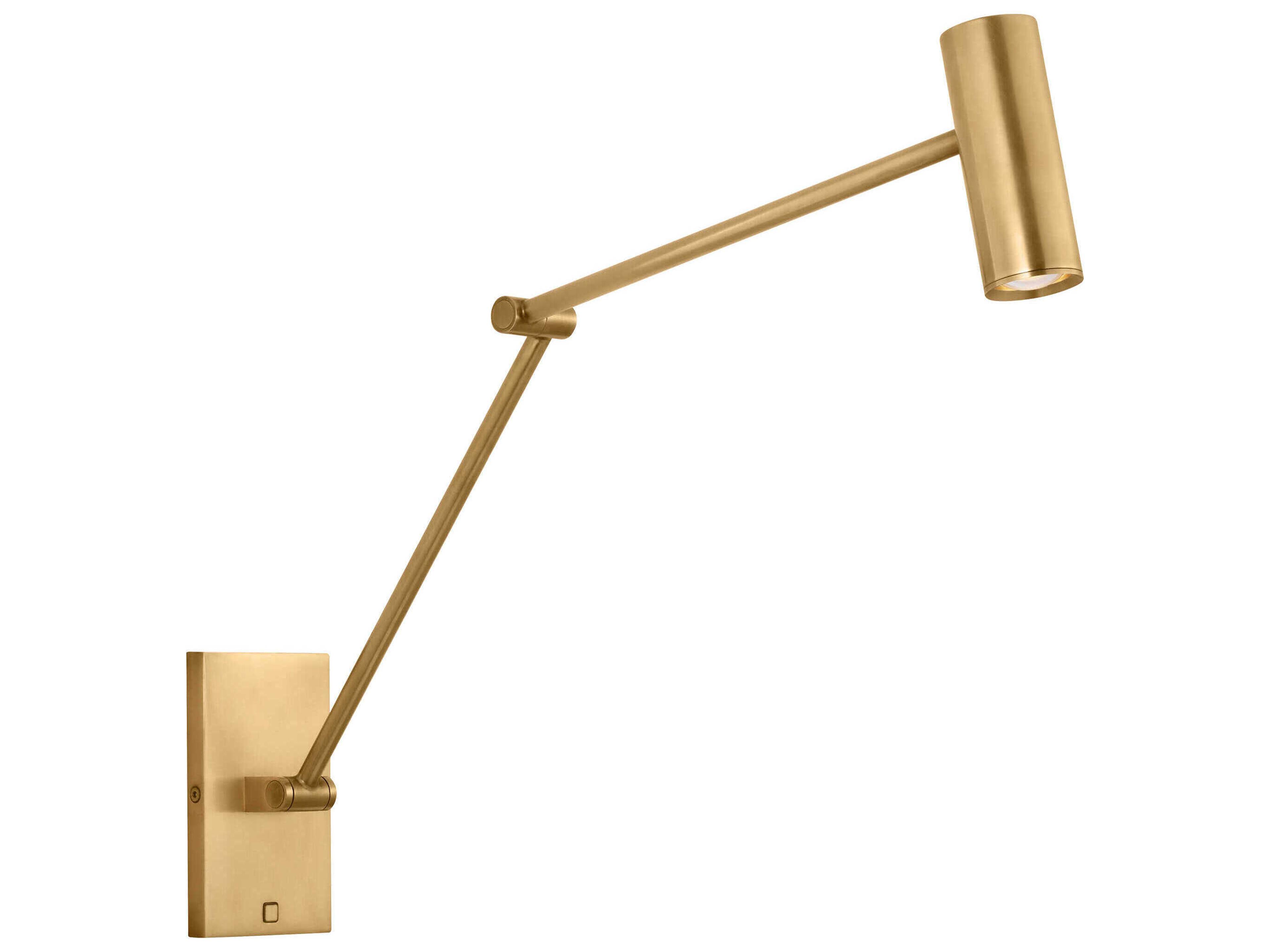 Ponte LED Task Sconce in Natural Brass