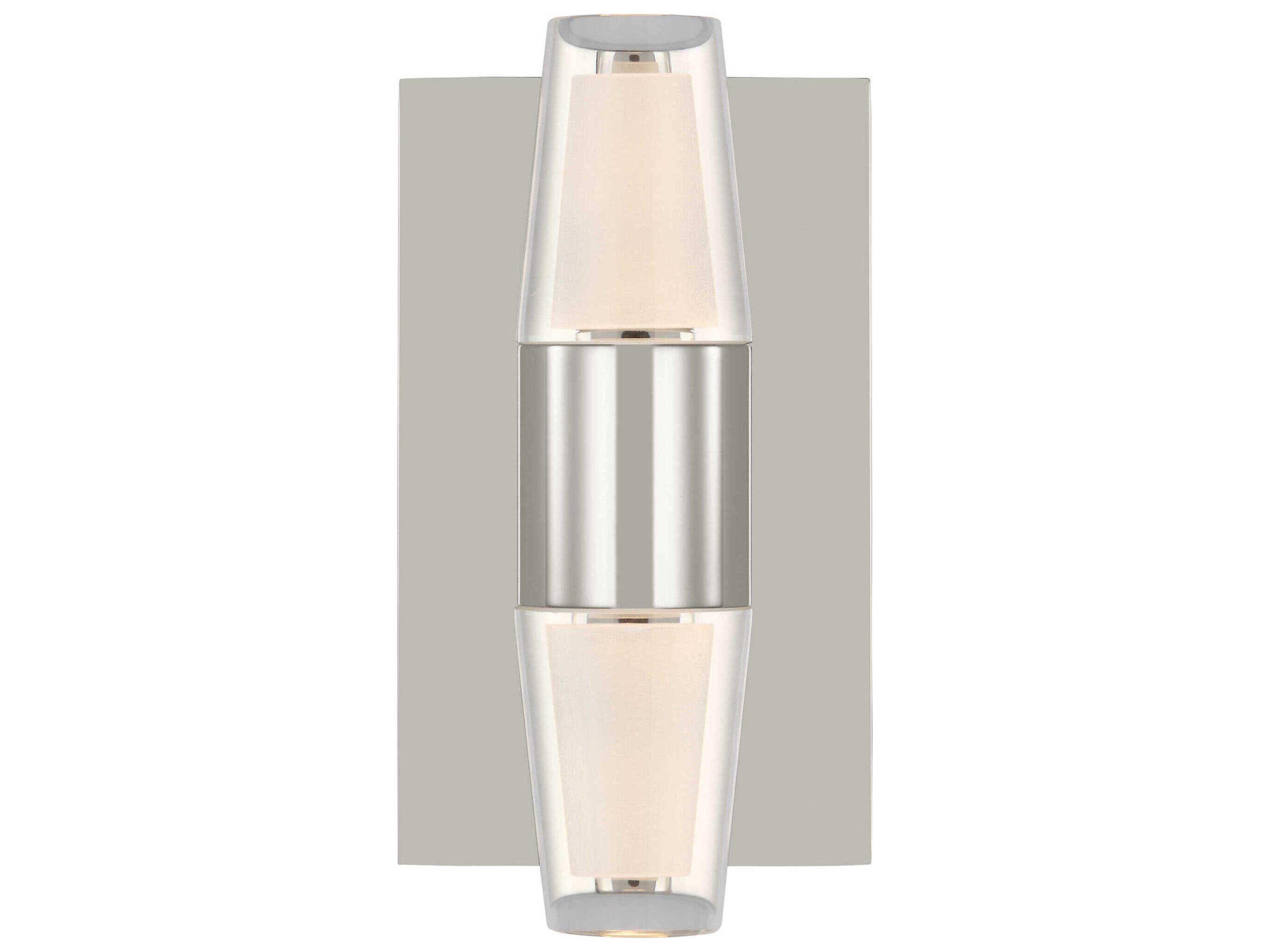 Visual Comfort Modern Lassell 2-Light Polished Nickel Wall Sconce