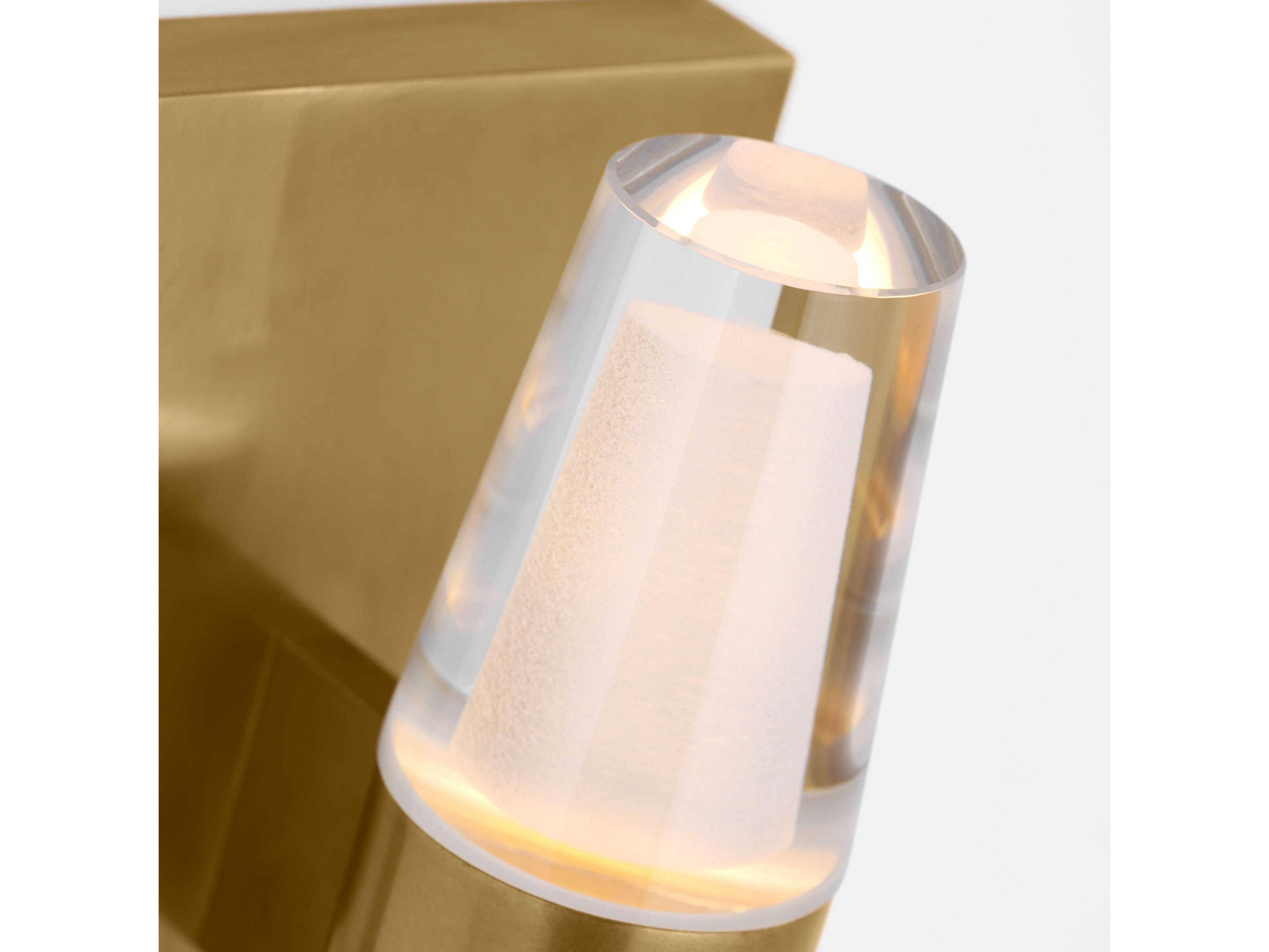Visual Comfort Modern Lassell 2-Light Natural Brass Wall Sconce