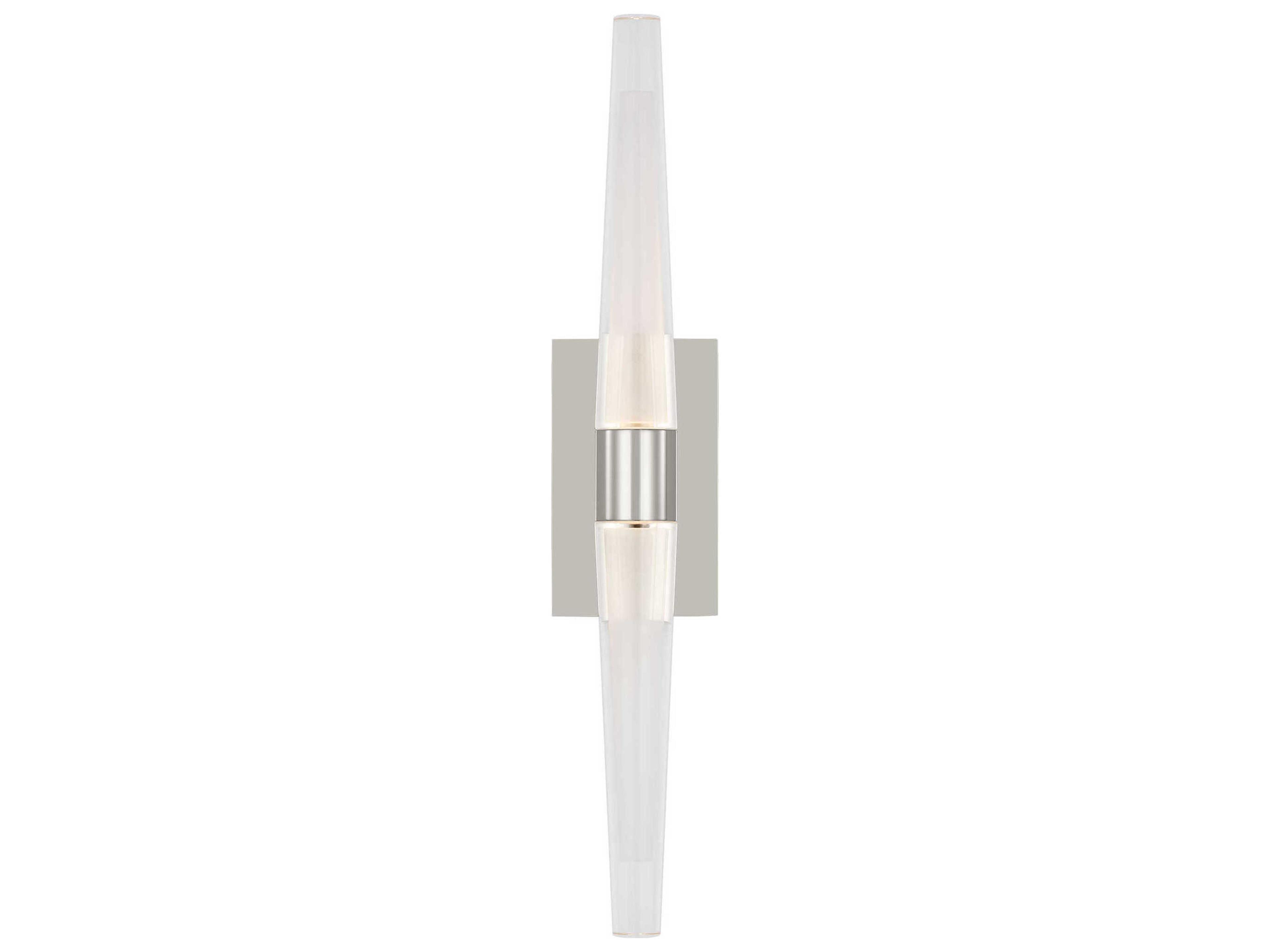Visual Comfort Modern Lassell 2-Light Polished Nickel Wall Sconce