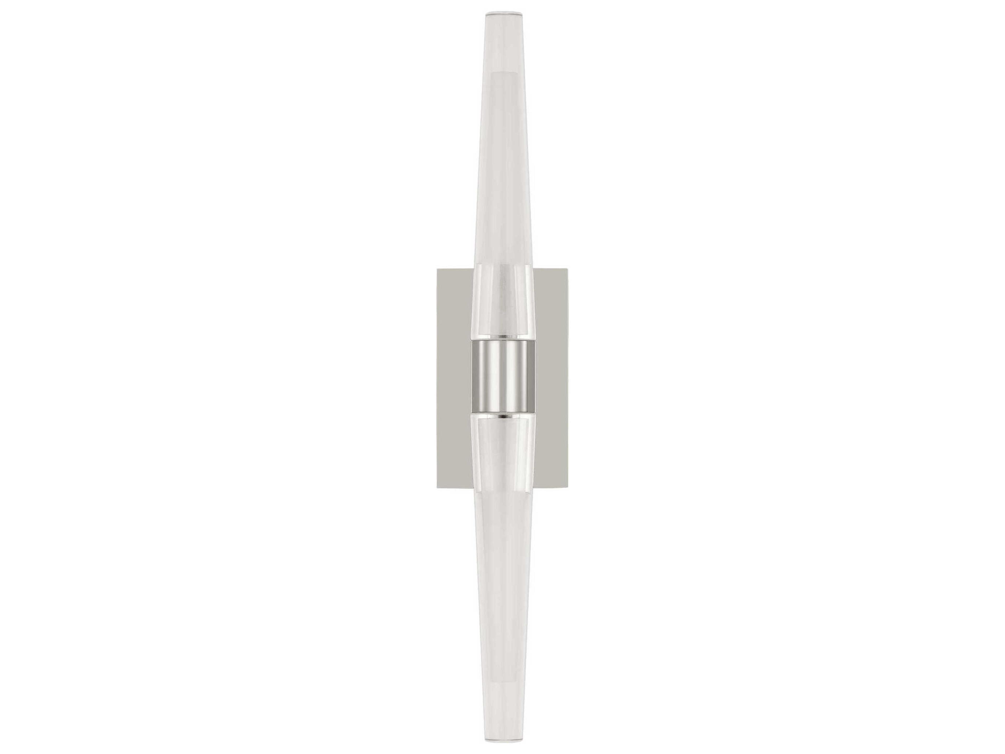 Visual Comfort Modern Lassell 2-Light Polished Nickel Wall Sconce