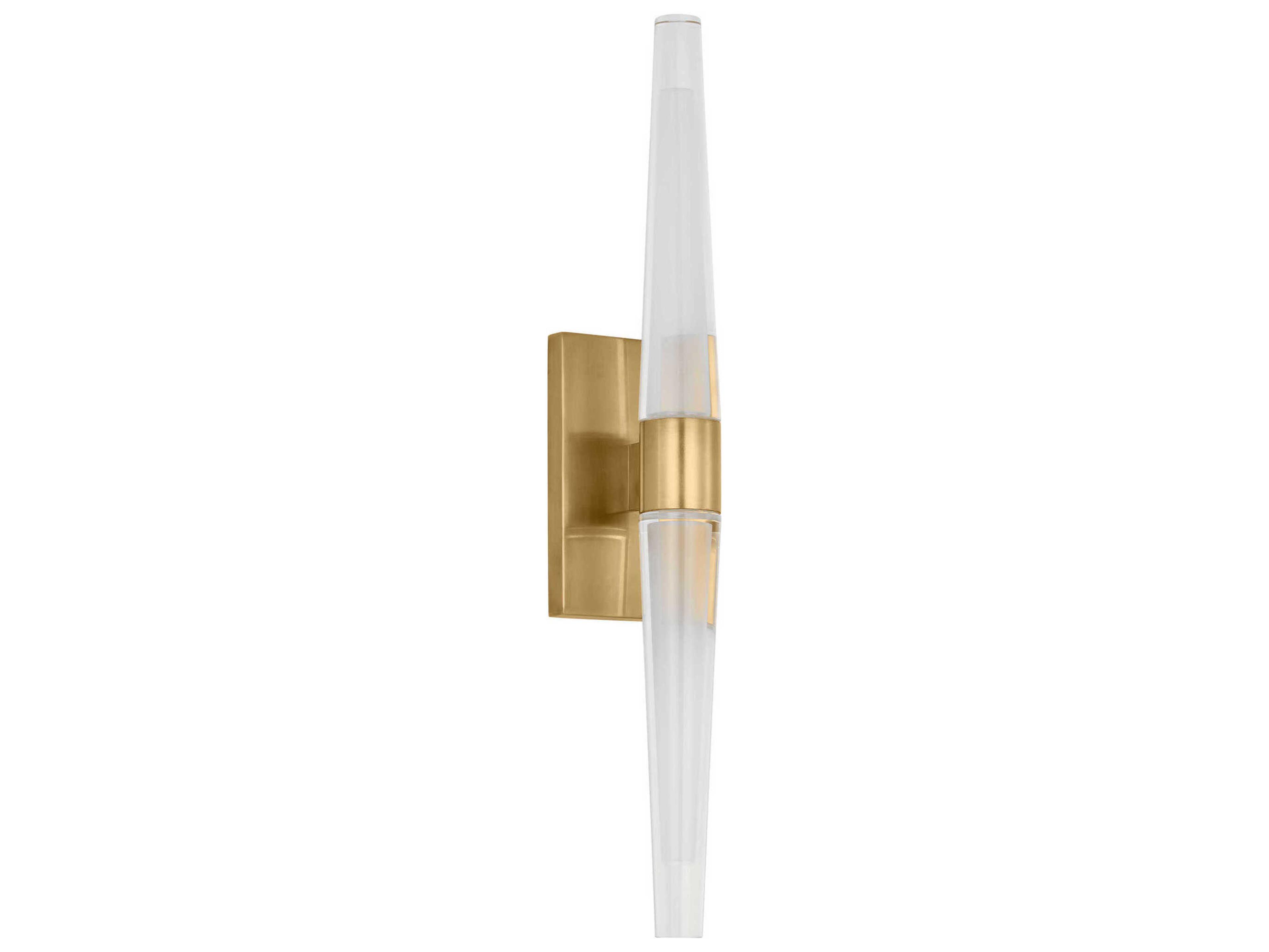 Visual Comfort Modern Lassell 2-Light Natural Brass Wall Sconce