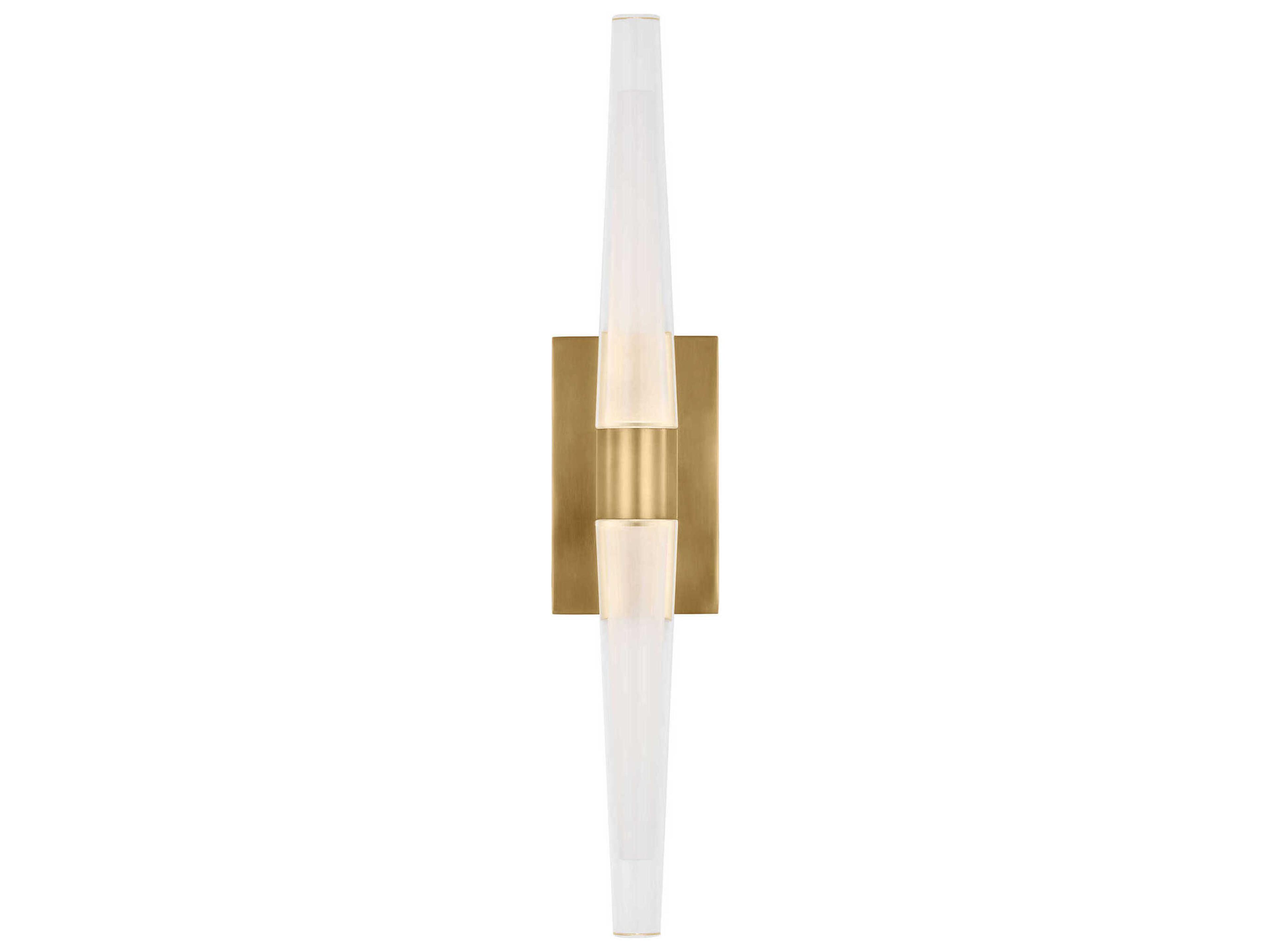 Visual Comfort Modern Lassell 2-Light Natural Brass Wall Sconce