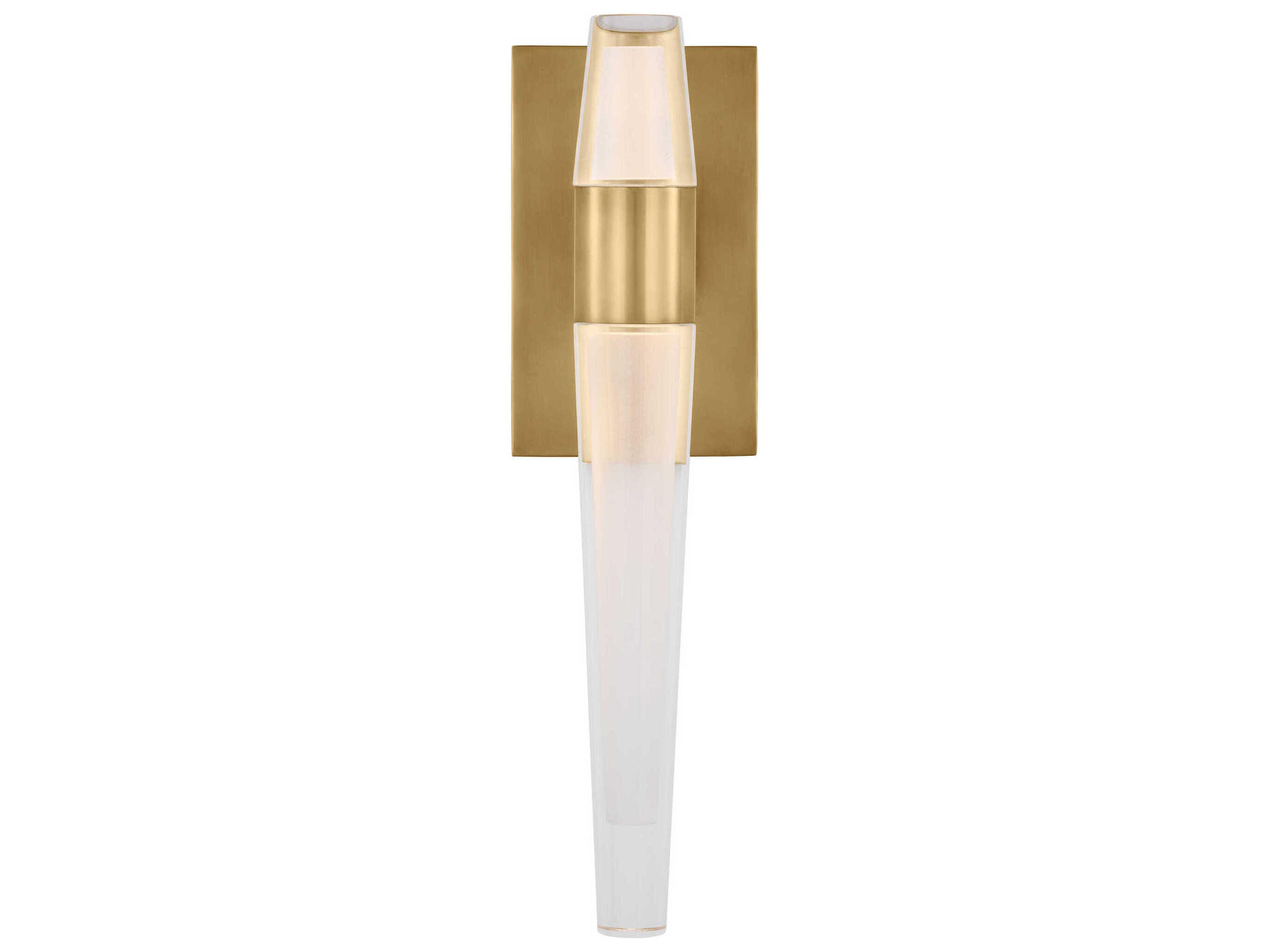 Visual Comfort Modern Lassell 2-Light Natural Brass Wall Sconce