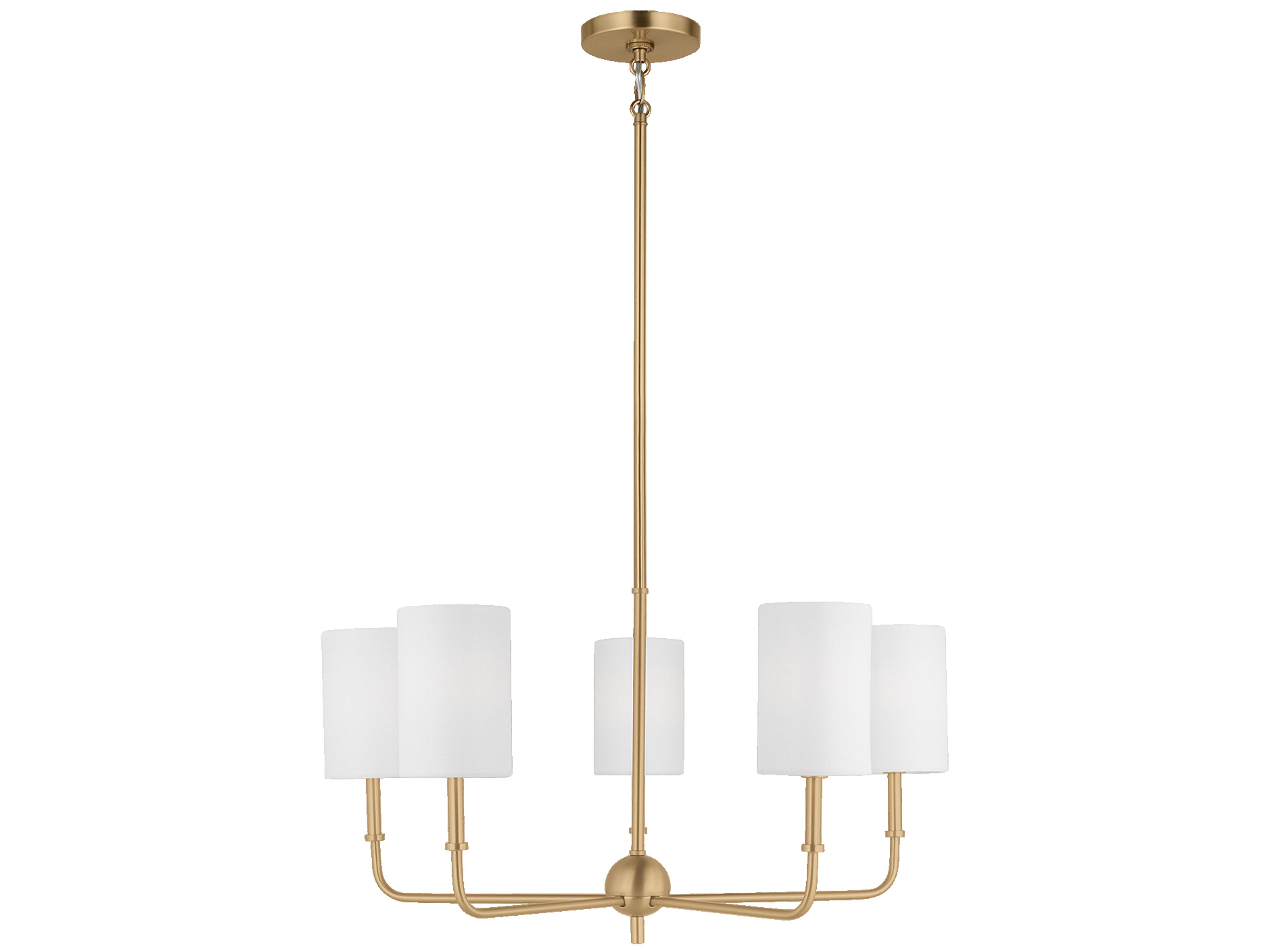 Foxdale Five Light Chandelier in Satin Brass