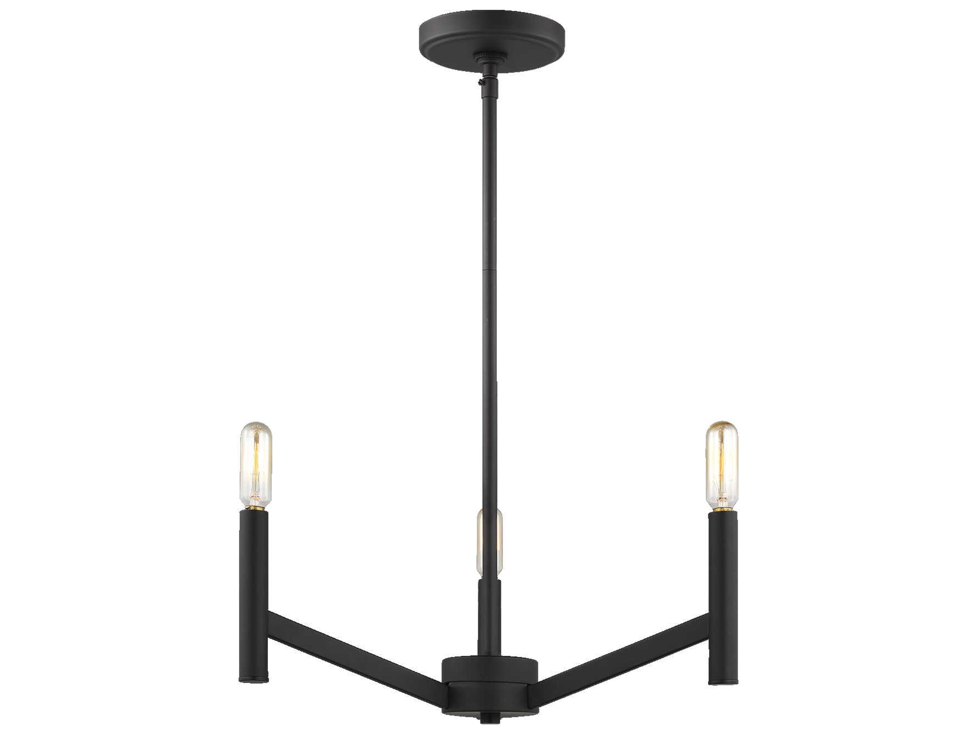 Vector Three Light Chandelier in Midnight Black