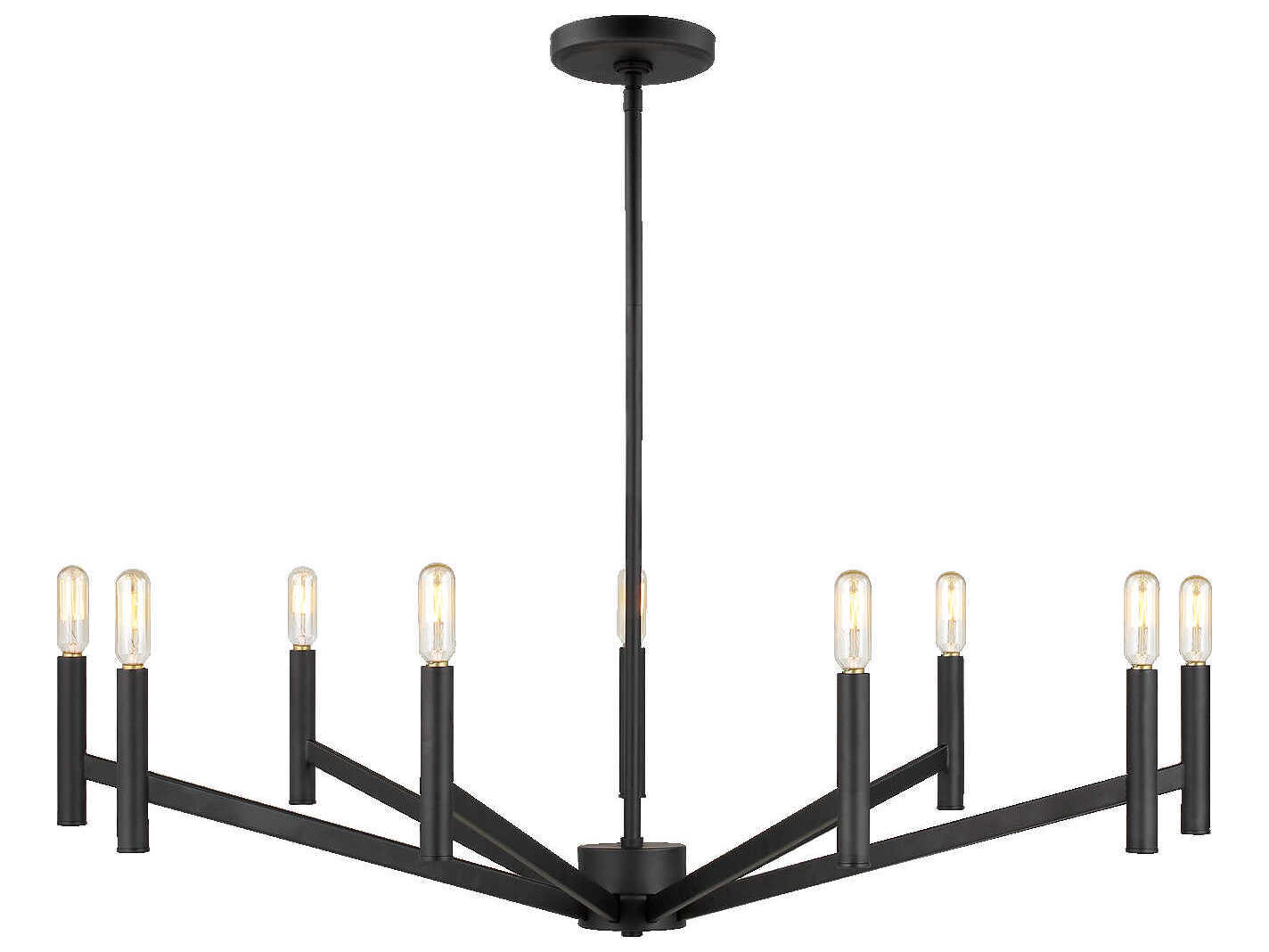 Vector Nine-Light Chandelier in Midnight Black