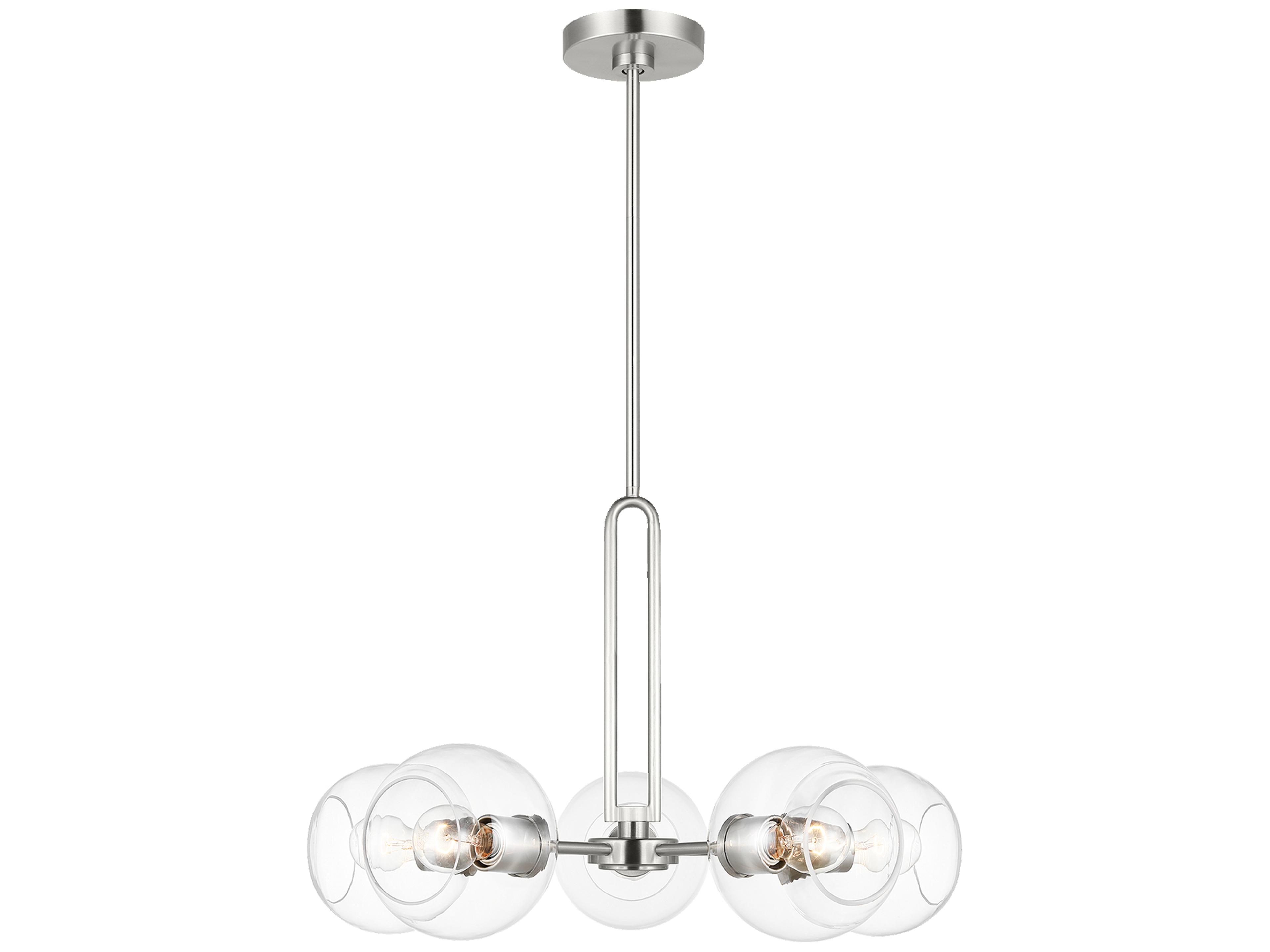 Visual Comfort Studio Codyn 5-Light Brushed Nickel Globe Chandelier