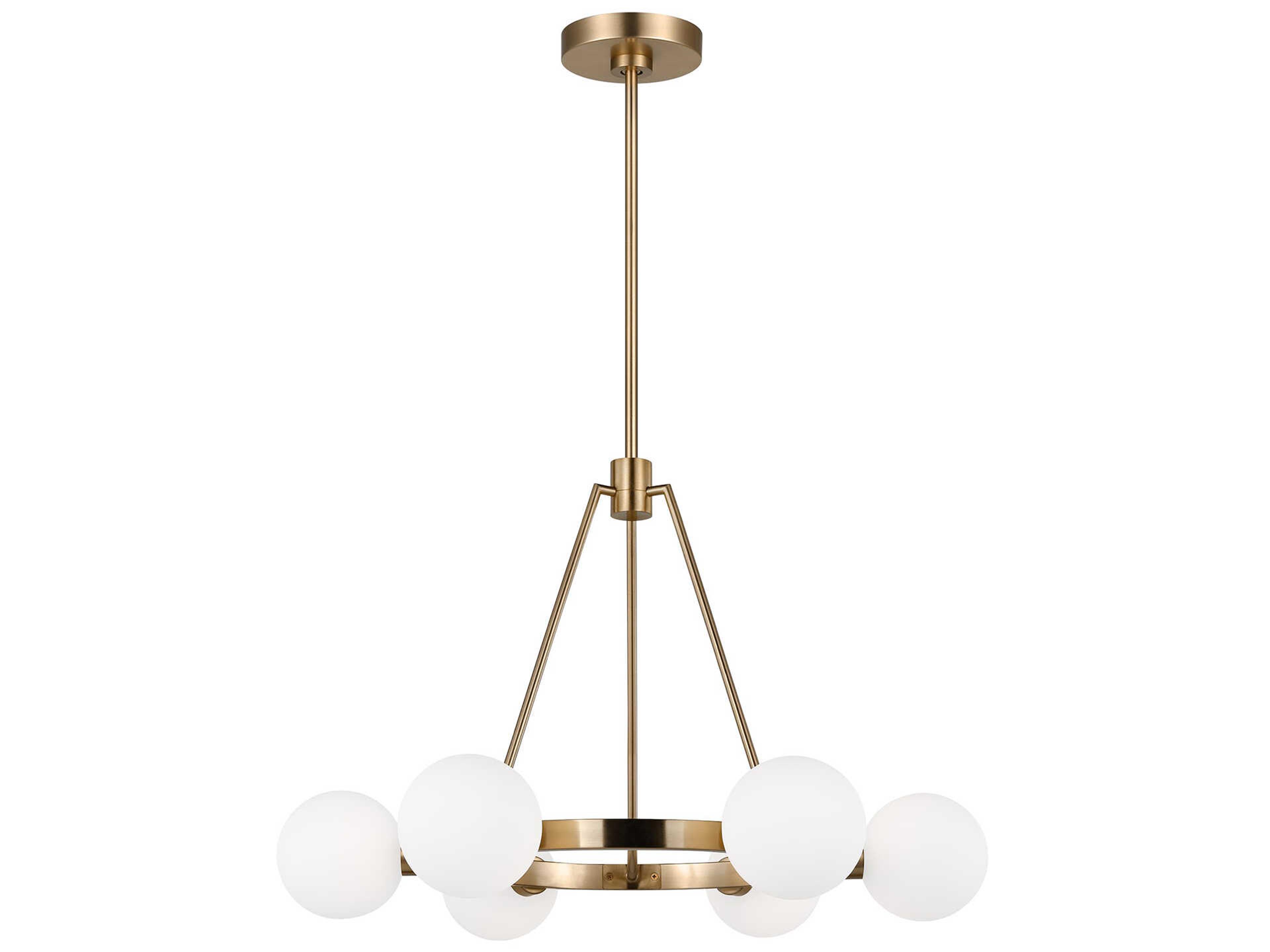 Clybourn Six Light Chandelier in Satin Brass