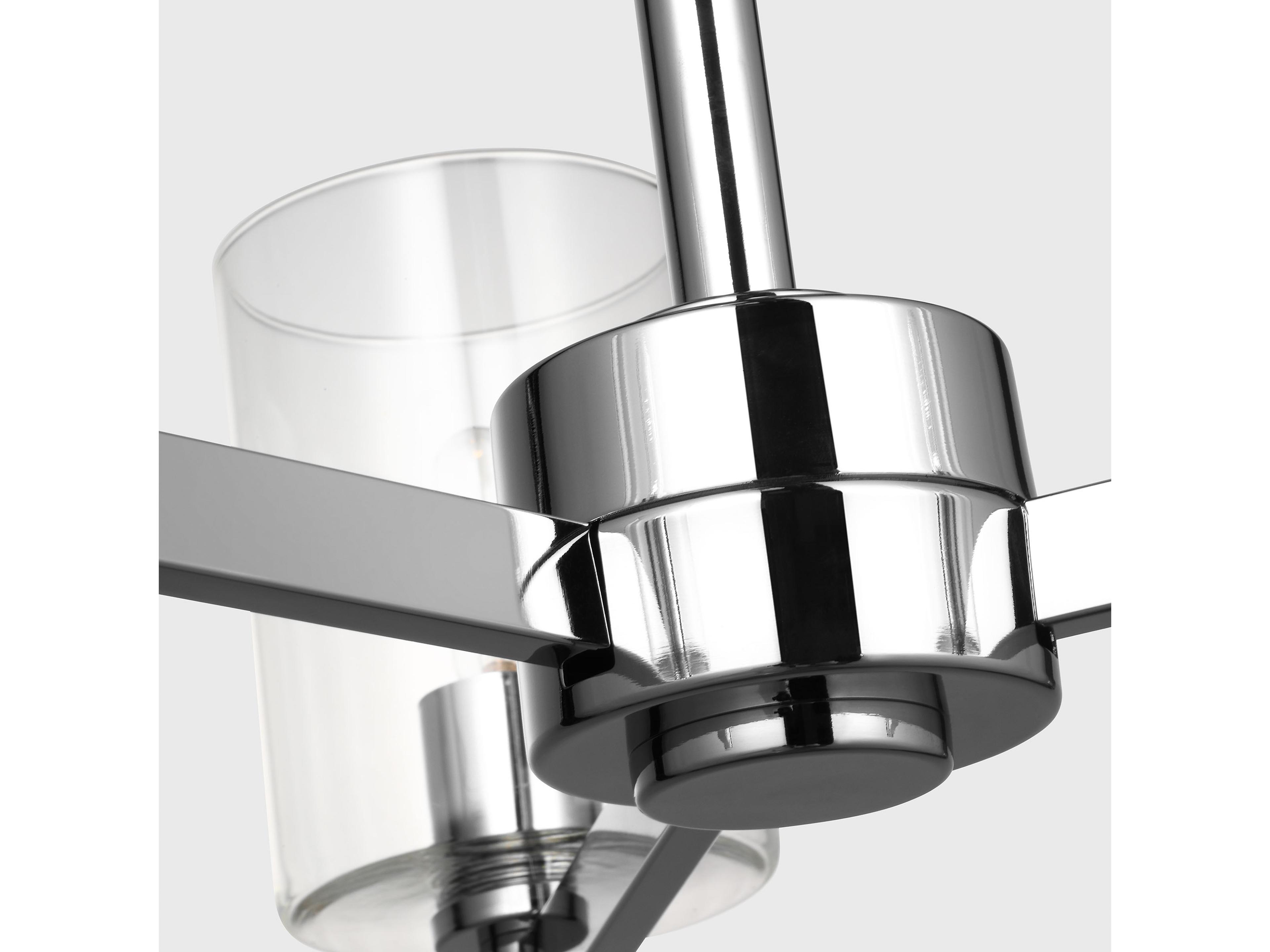 Visual Comfort Studio Fullton 3-Light Chrome Candelabra Cylinder Chandelier