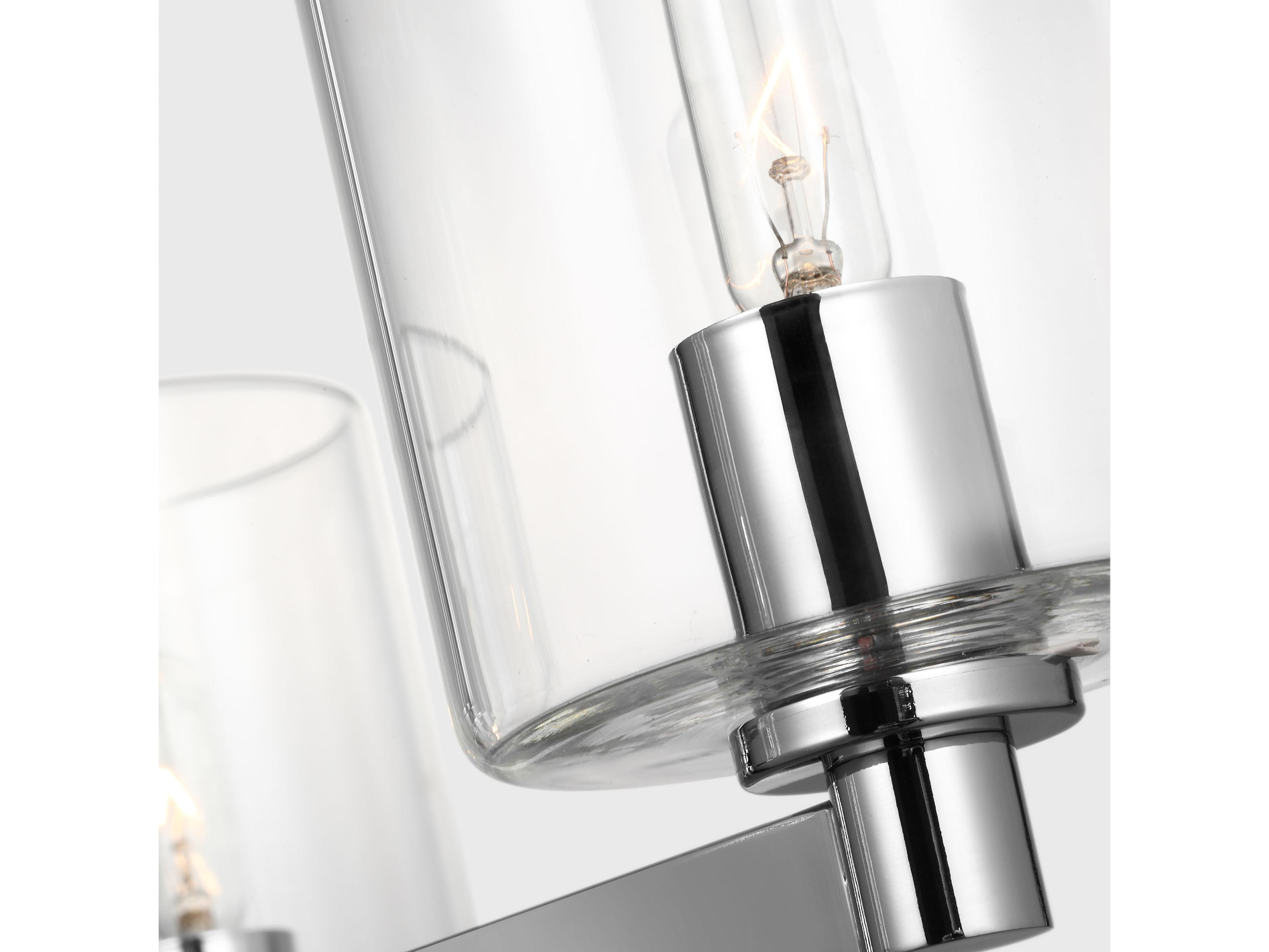 Visual Comfort Studio Fullton 3-Light Chrome Candelabra Cylinder Chandelier