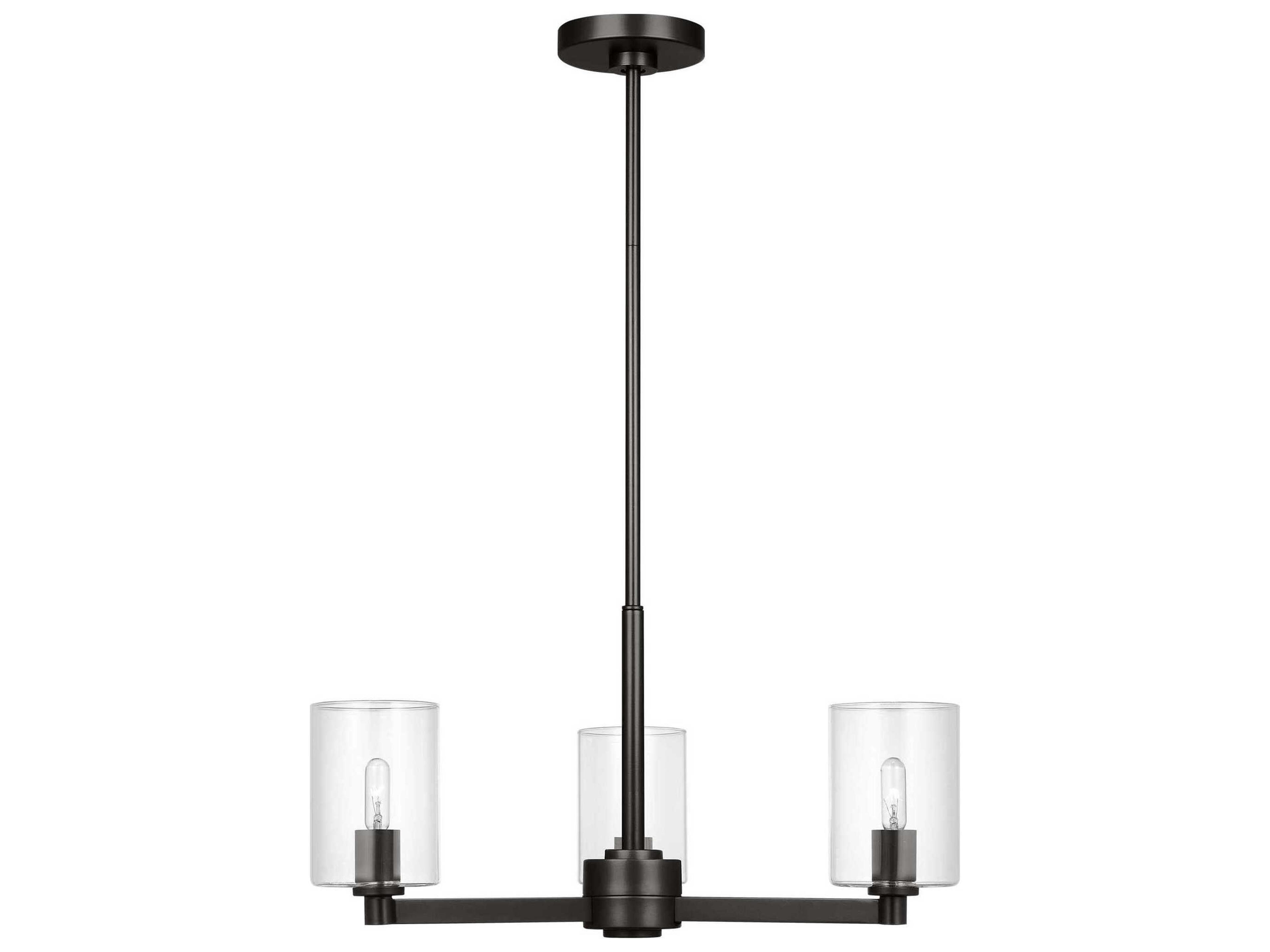 Visual Comfort Studio Fullton 3-Light Midnight Black Candelabra Cylinder Chandelier