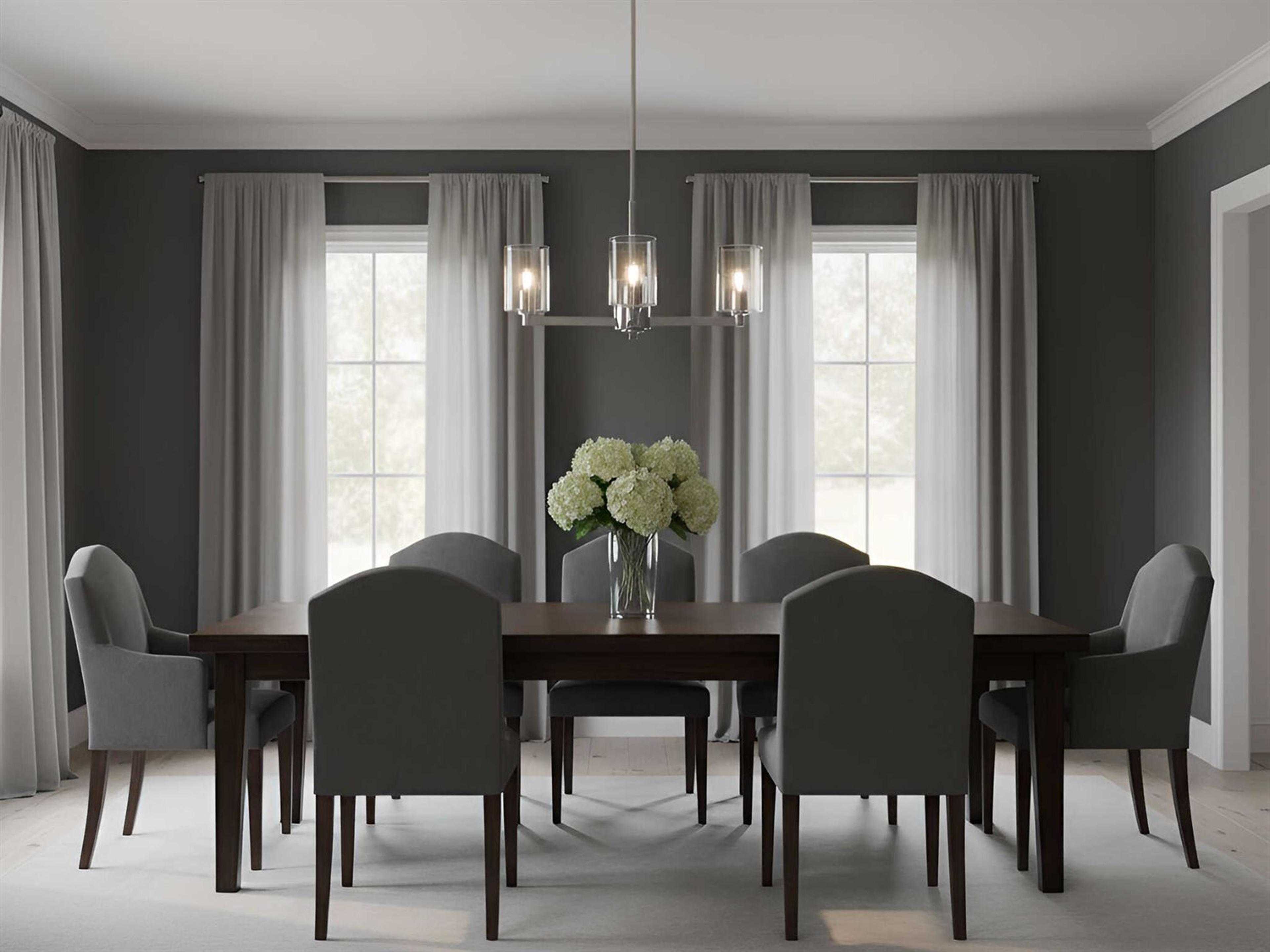 Visual Comfort Studio Fullton 3-Light Brushed Nickel Candelabra Cylinder Chandelier