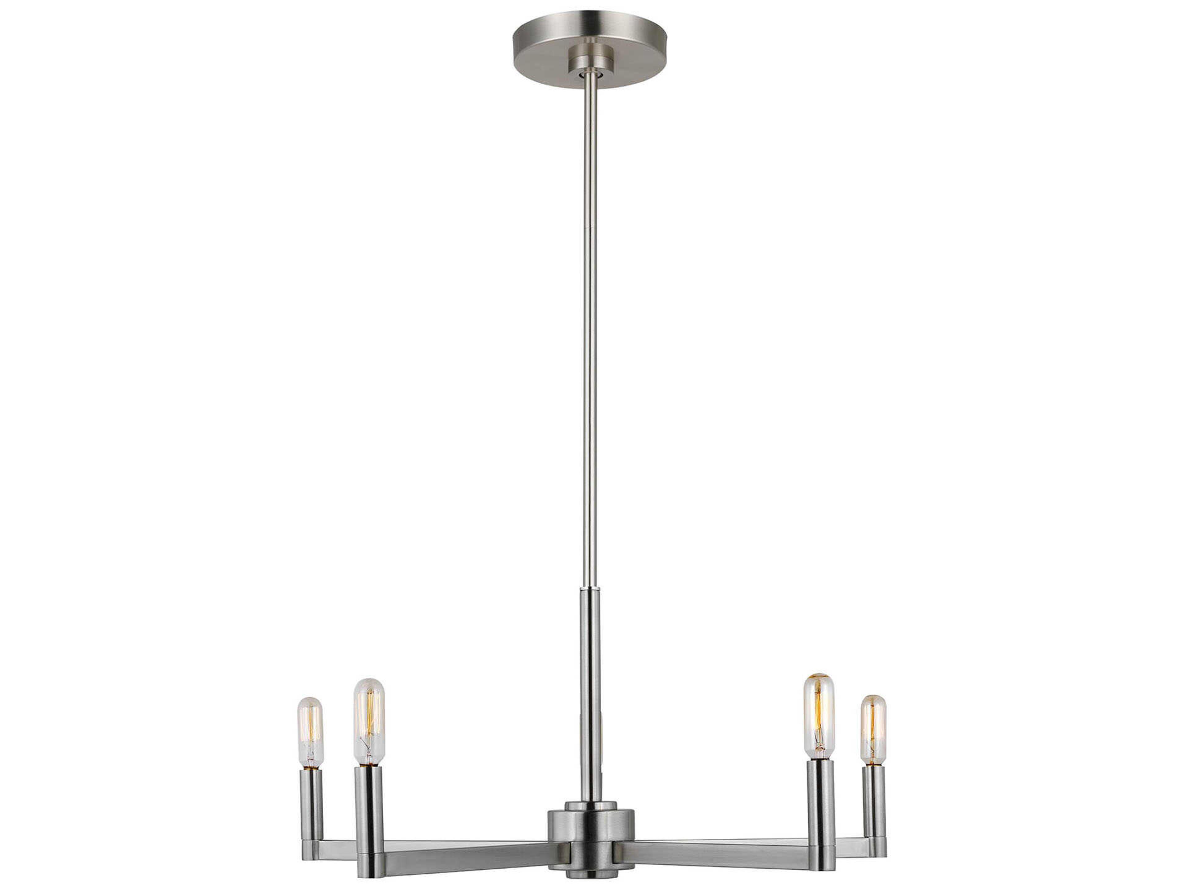 Fullton Five Light Chandelier in Brushed Nickel