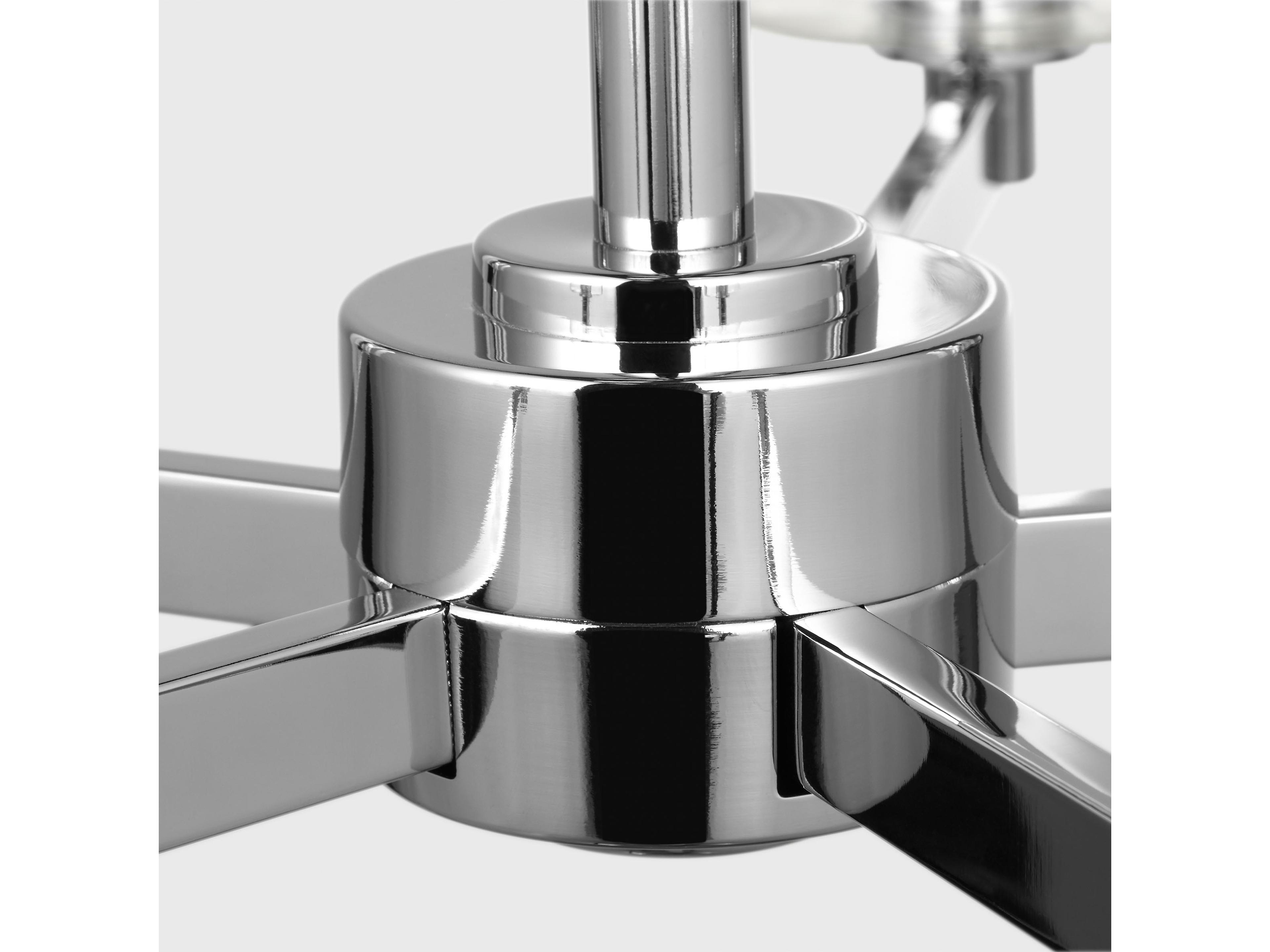 Visual Comfort Studio Fullton 5-Light Chrome Candelabra Cylinder Chandelier