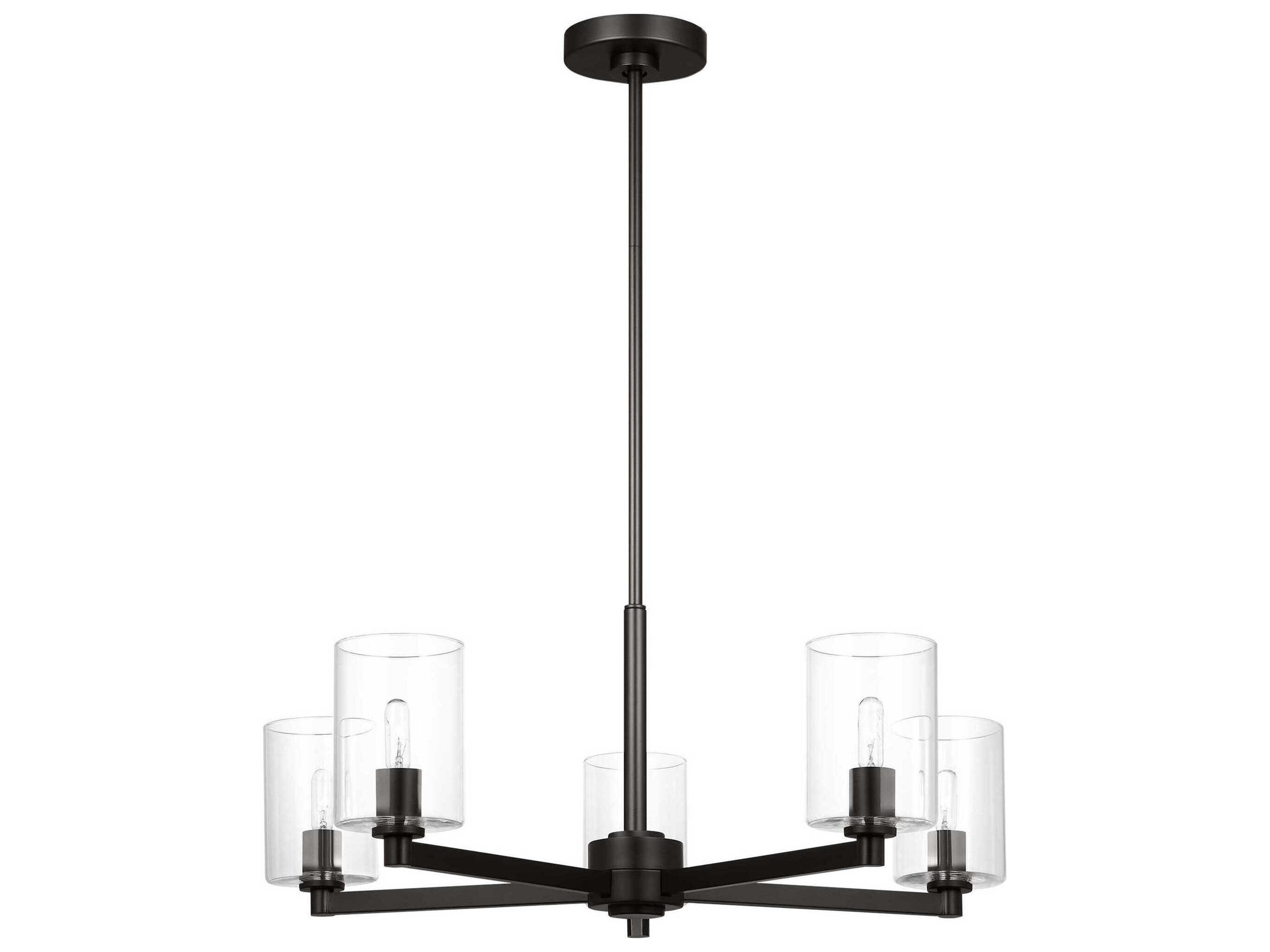 Visual Comfort Studio Fullton 5-Light Midnight Black Candelabra Cylinder Chandelier