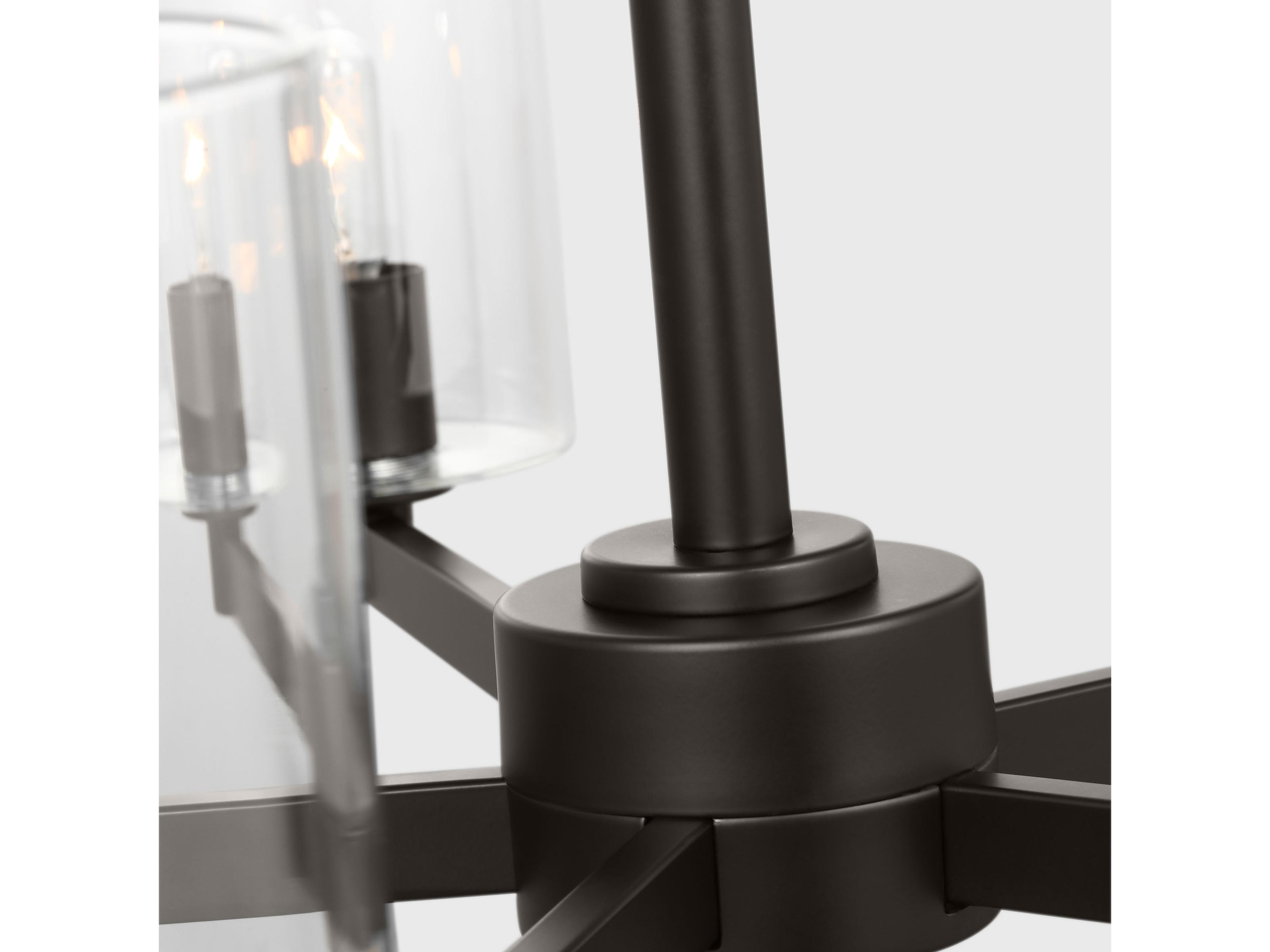 Visual Comfort Studio Fullton 5-Light Midnight Black Candelabra Cylinder Chandelier