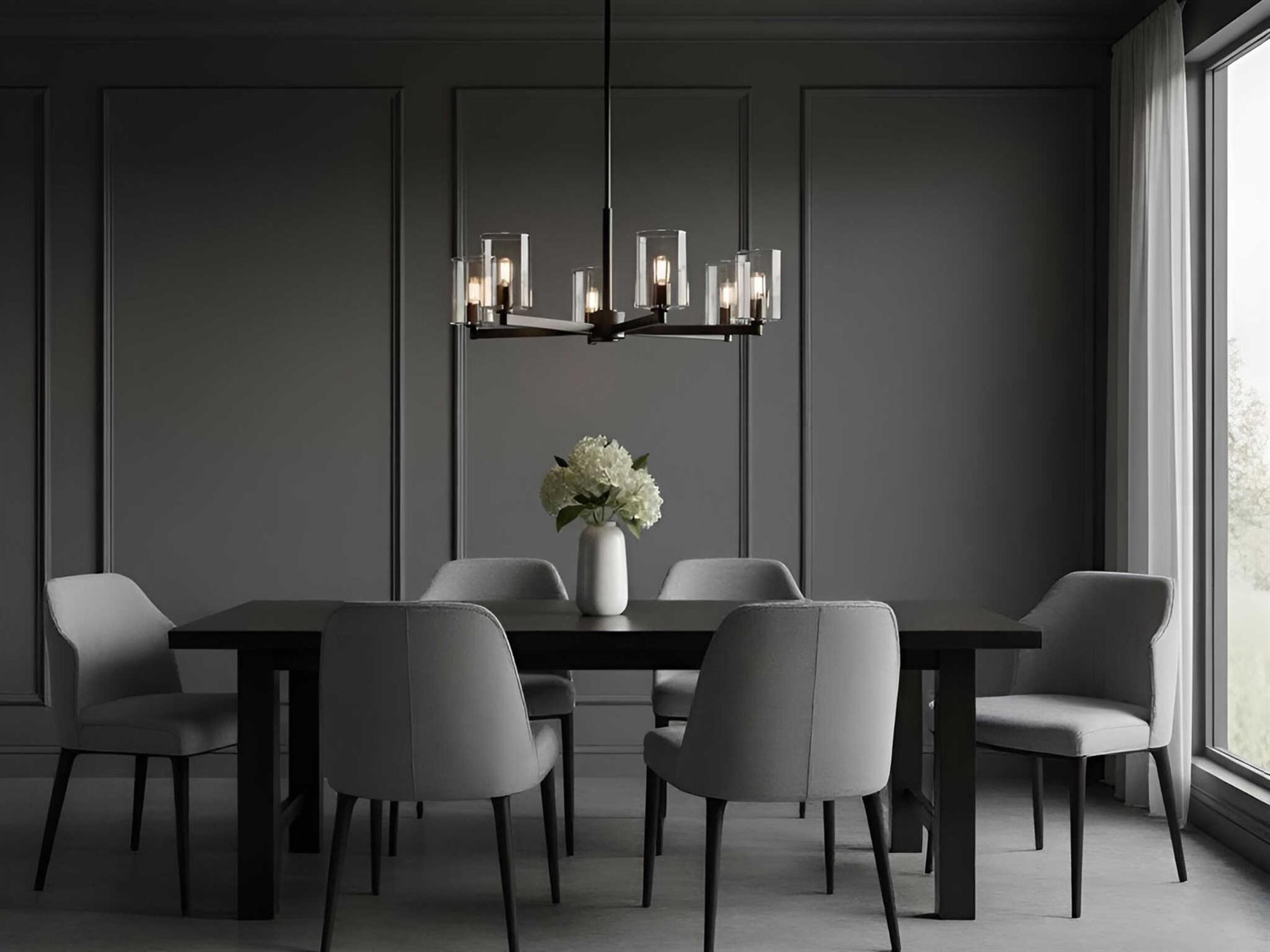 Visual Comfort Studio Fullton 5-Light Midnight Black Candelabra Cylinder Chandelier