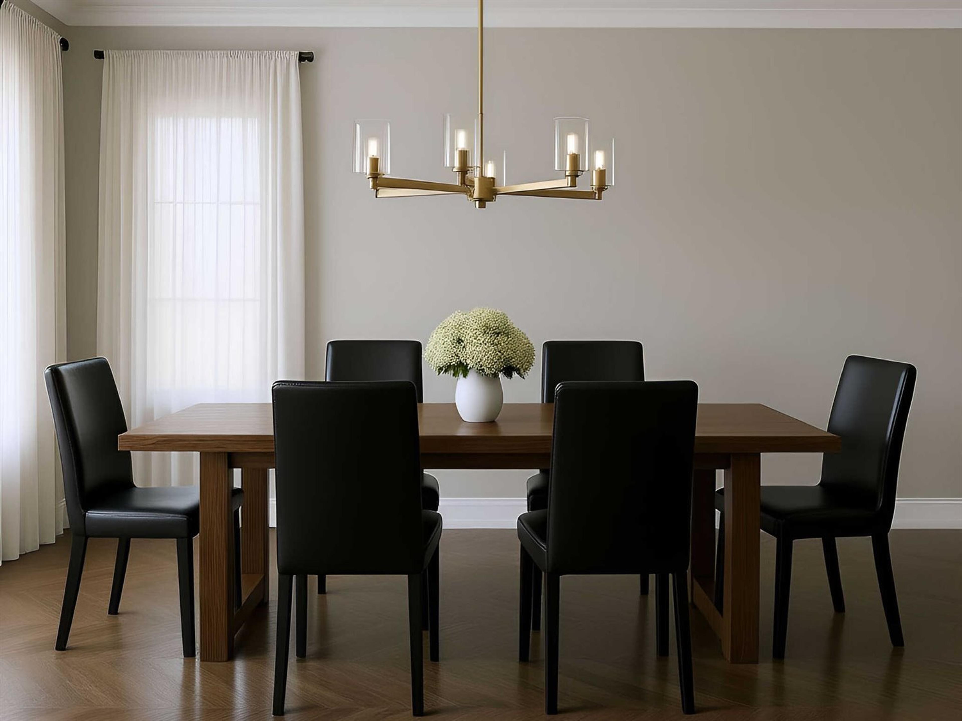 Visual Comfort Studio Fullton 5-Light Satin Brass Candelabra Cylinder Chandelier