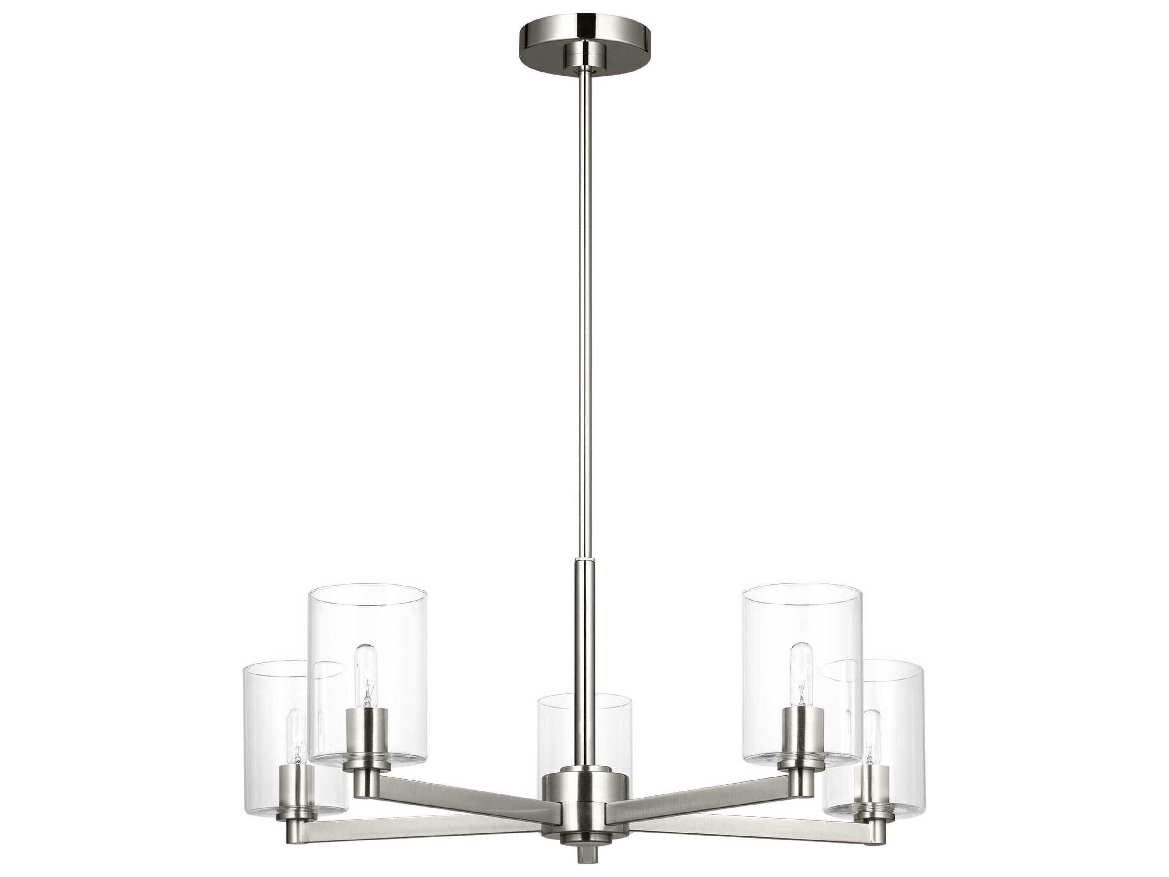Fullton Five Light Chandelier Brushed Nickel