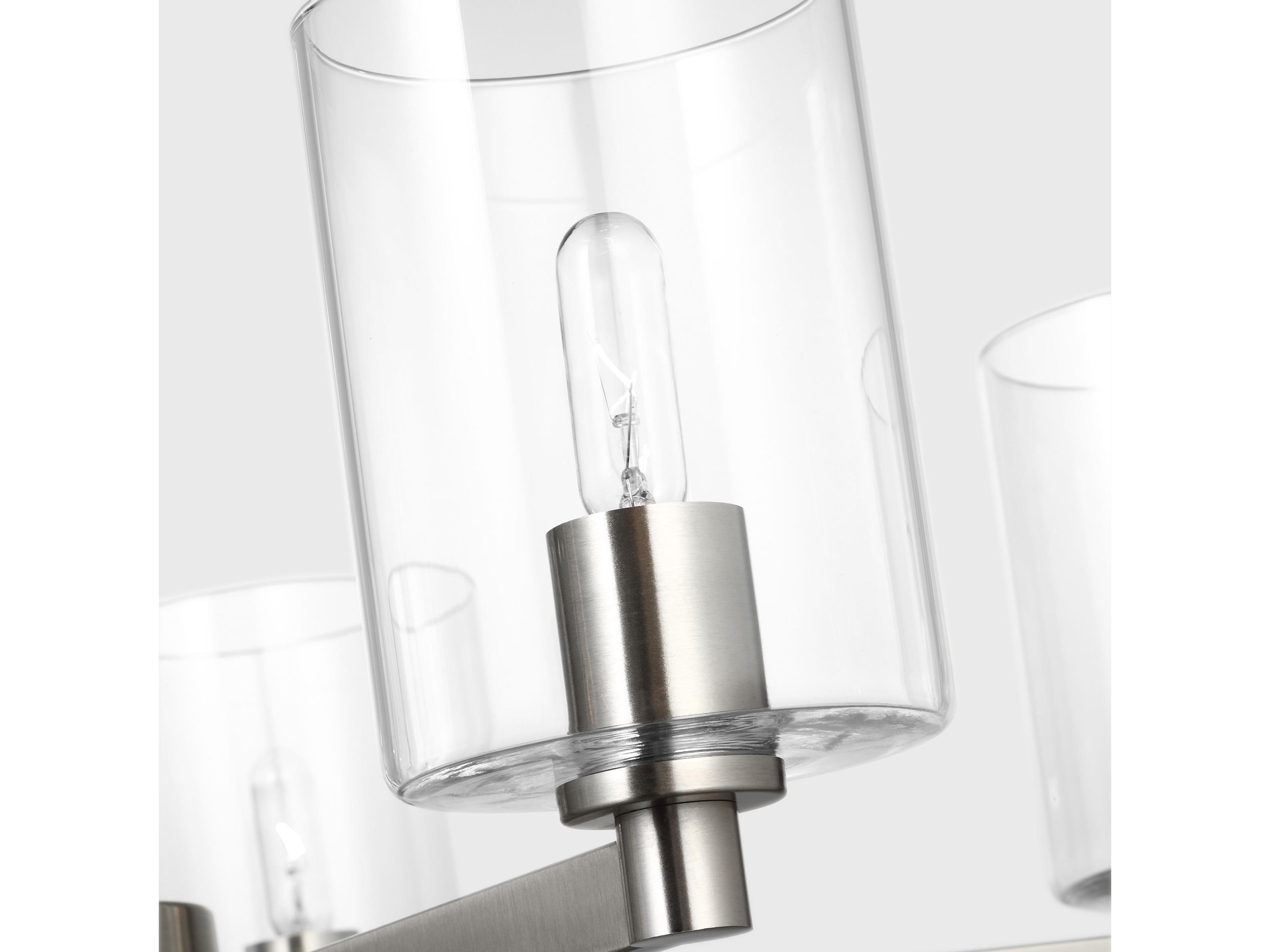 Visual Comfort Studio Fullton 5-Light Brushed Nickel Candelabra Cylinder Chandelier