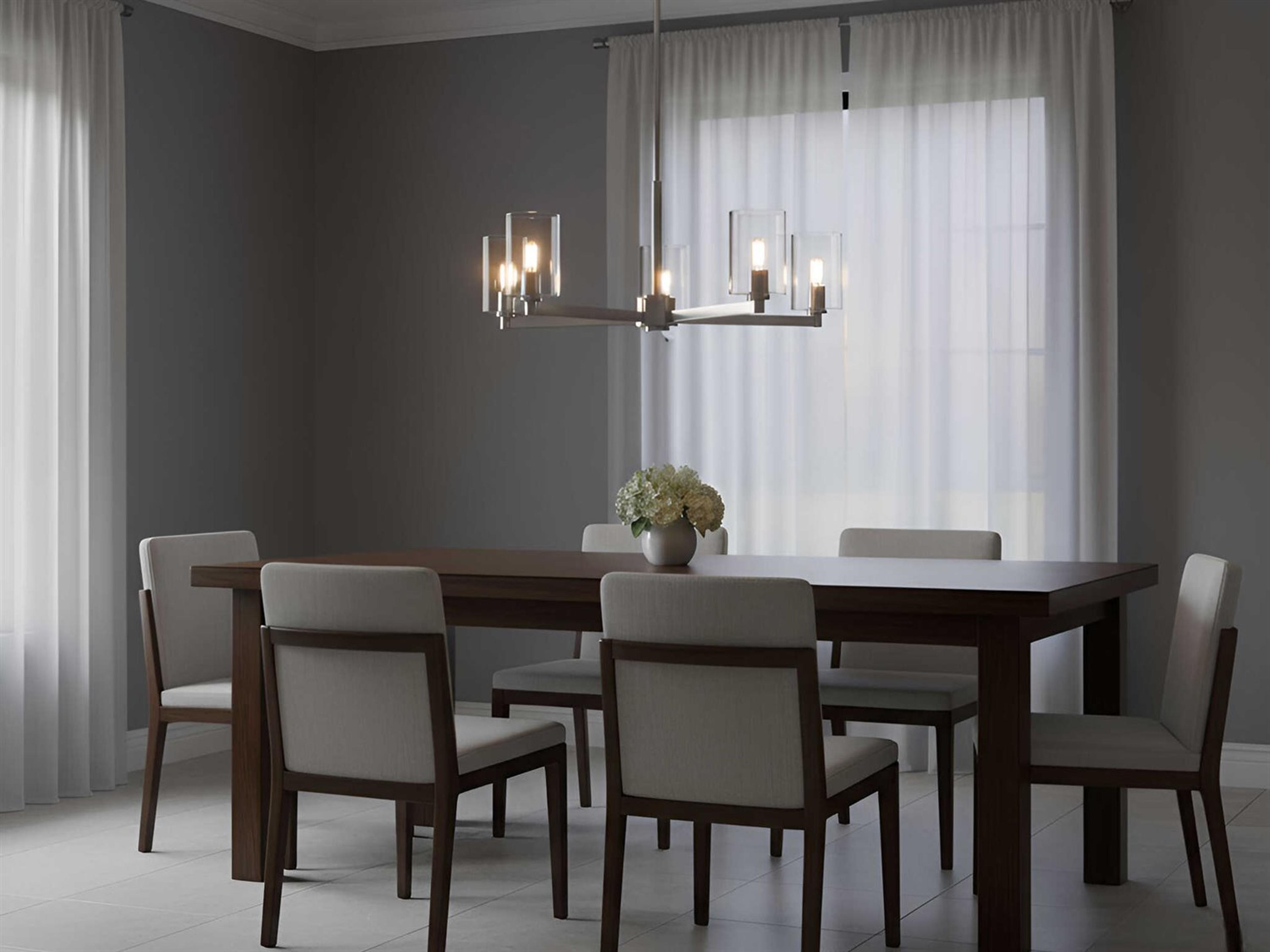 Visual Comfort Studio Fullton 5-Light Brushed Nickel Candelabra Cylinder Chandelier