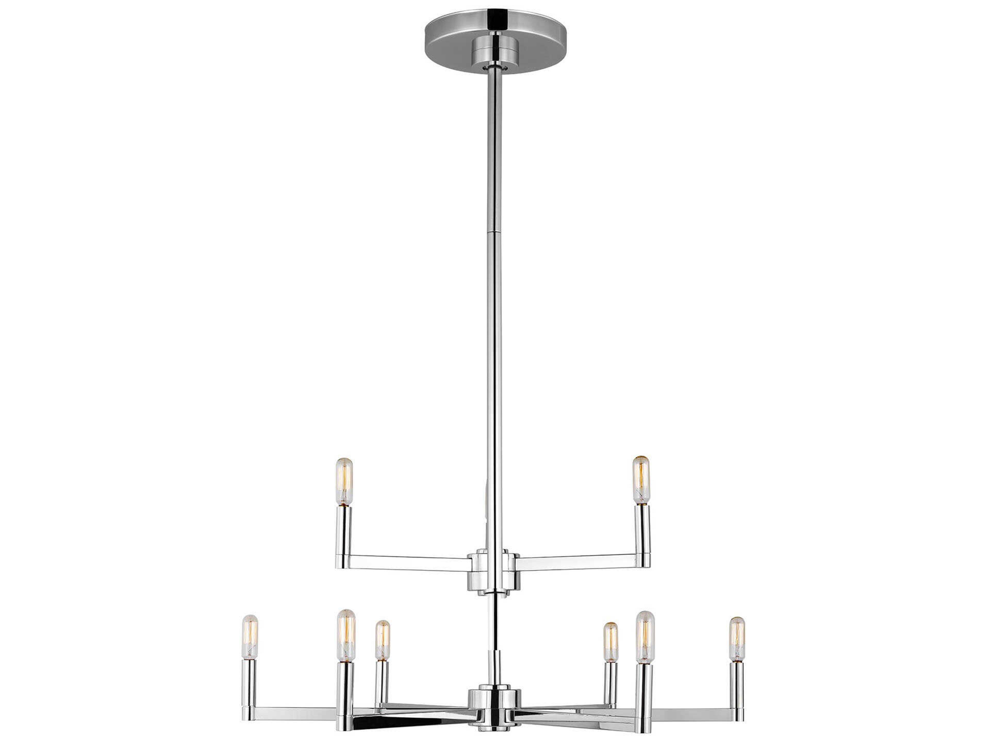 Fullton Nine Light Chandelier in a Contemporary Chrome Finish