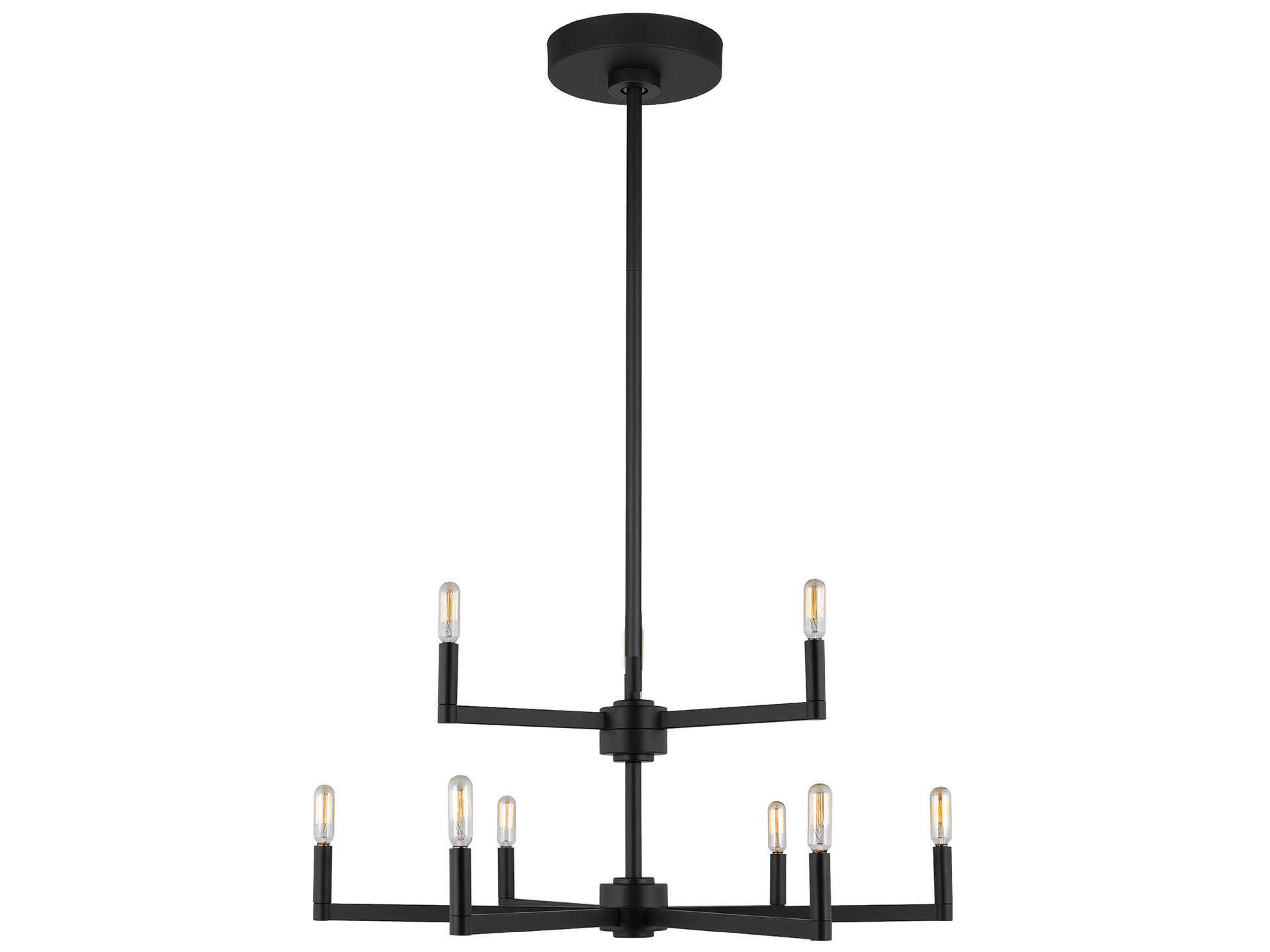 Fullton Nine Light Chandelier Modern Black