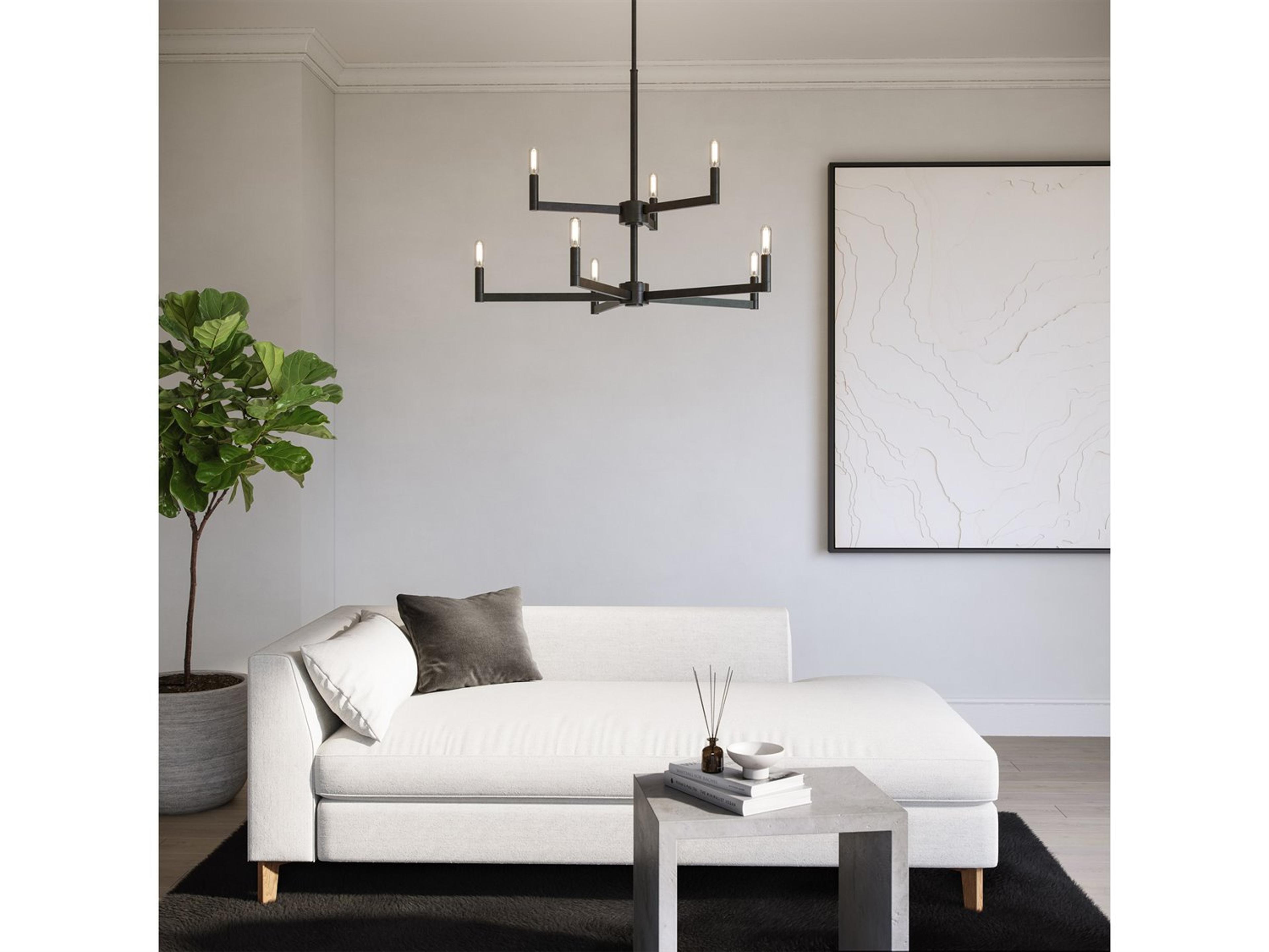 Visual Comfort Studio Fullton 9-Light Midnight Black Candelabra Chandelier