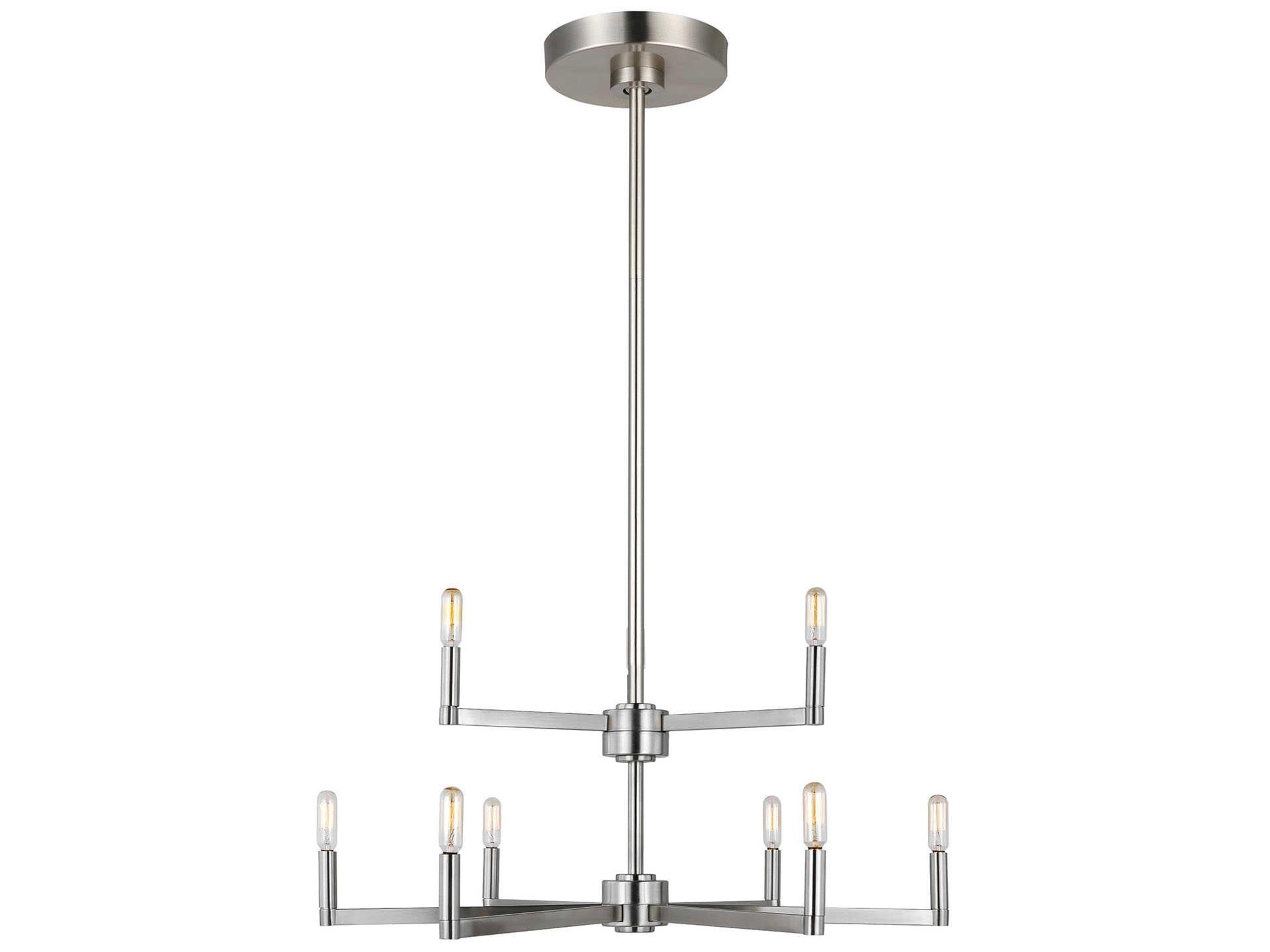Fullton Nine Light Chandelier Brushed Nickel Modern